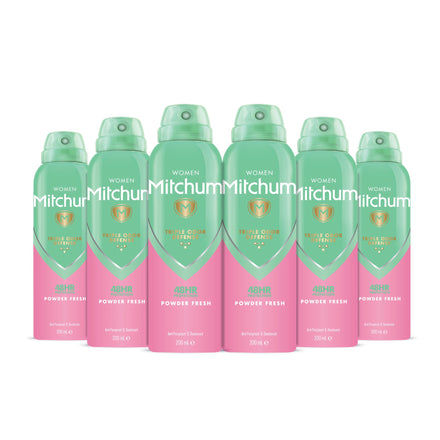 Mitchum Women Advanced Powder Fresh Anti-Perspirant Deodorant Spray, 200 ml, Pack of 6