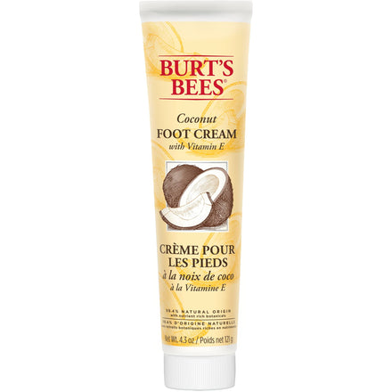 Burt's Bees Foot Cream for Cracked Heels & Dry Skin, Heel Repair Cream & Foot Treatment With Coconut Oil, 121 g Tube