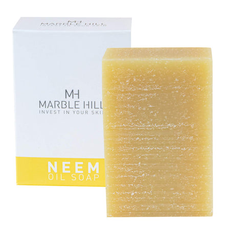 Marble Hill Neem Oil Soap Bar “Fabulously Moisturising - Sunday Times” Dry Sensitive Eczema-Prone Skin Psoriasis Natural Cleanser for Face Hands, Body All Ages with Shea Butter Vitamin E 100g