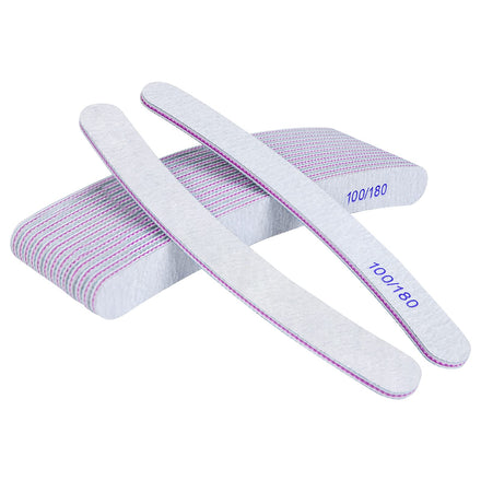 URAQT Nail Files, 15pcs Professional Curved Nail File Set, 100/180 Grit Double-Sided Emery Board Fingernail Files Manicure Tools for Natural Nail and Acrylic Nail