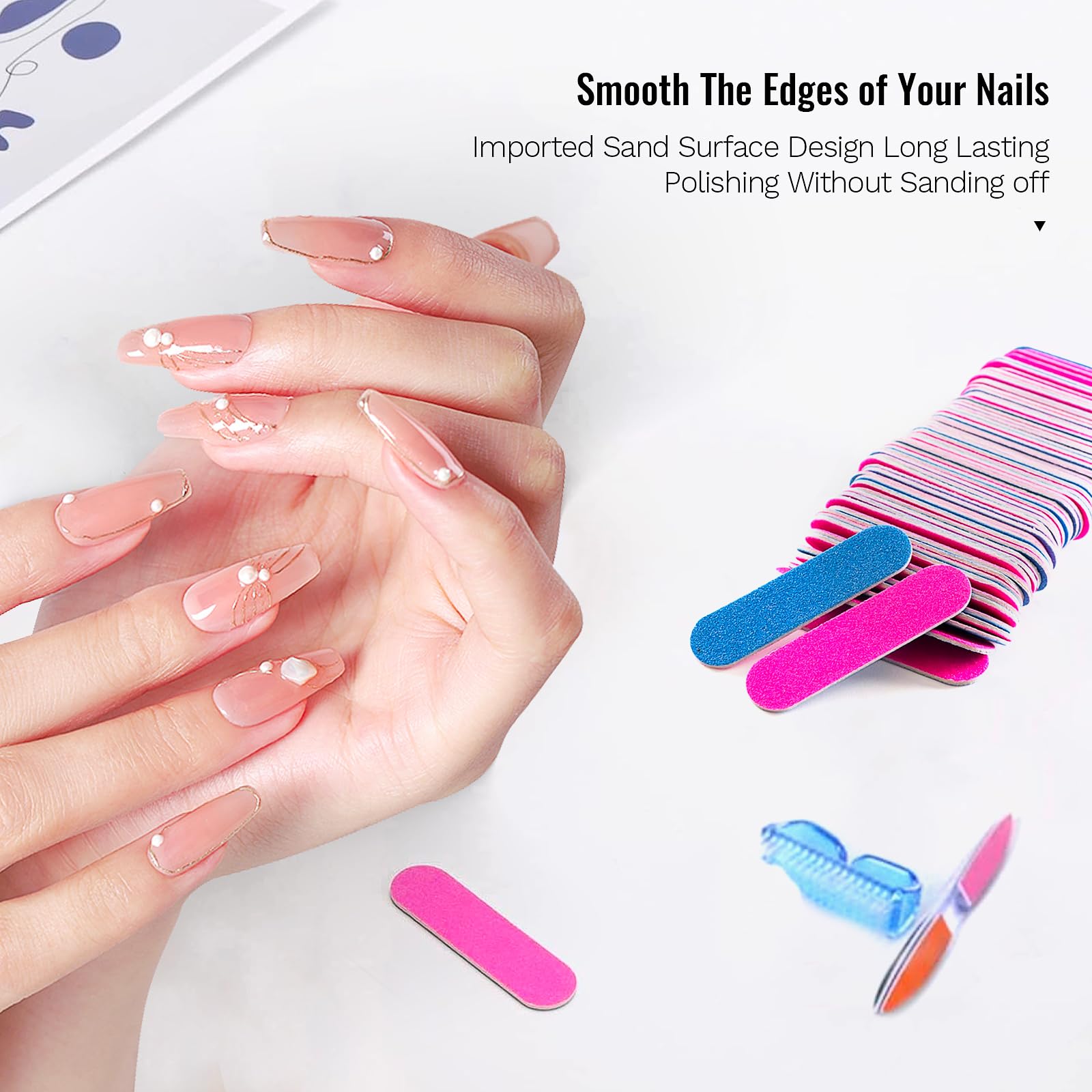 100 Pcs Mini Nail File Disposable Professional Nail File Nail File Set Care Mini Nail Files Professional Manicure Tools for Home and Salon Use 180/240 Grit