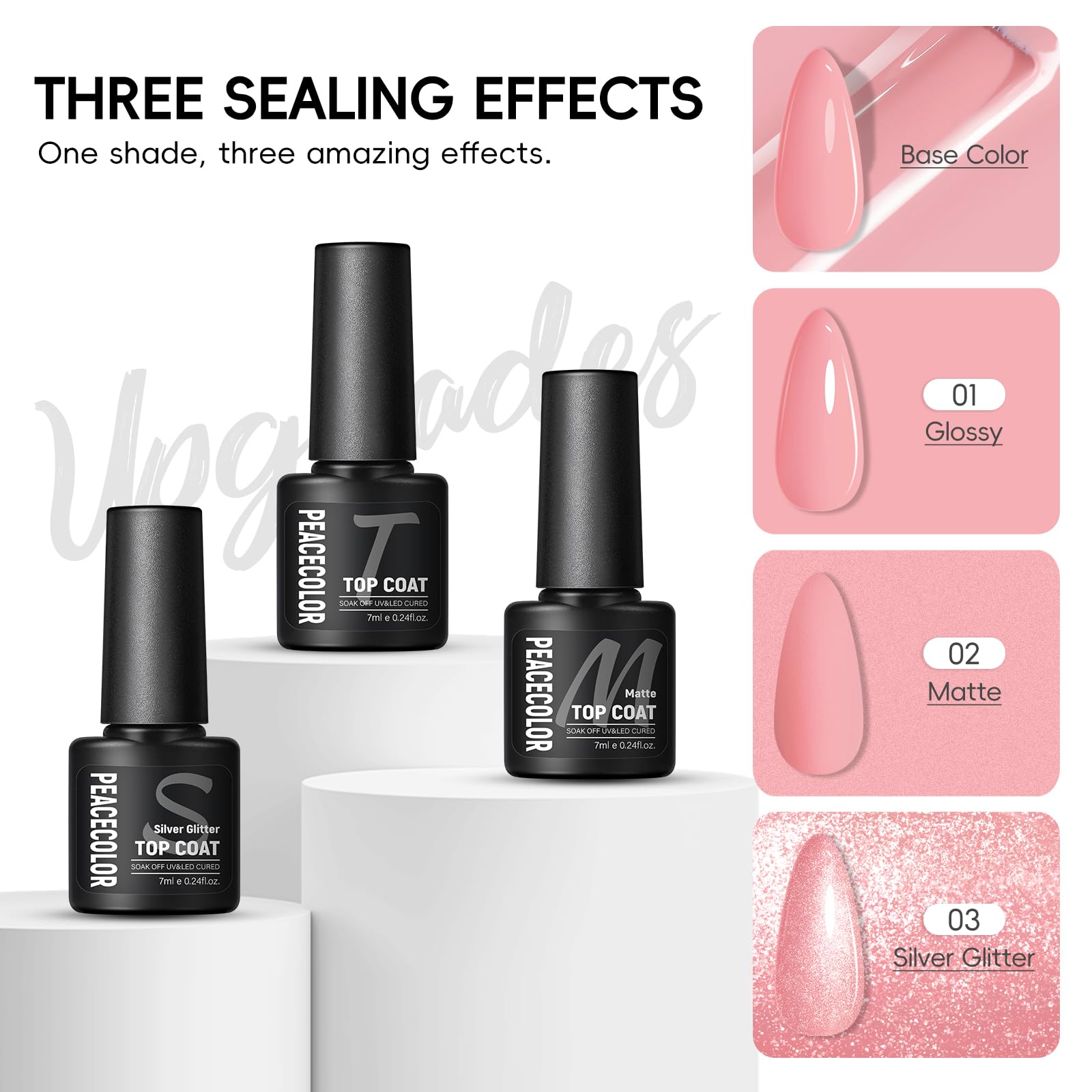 PEACECOLOR Gel Nail Polish Set, 39 PCS Gel Nail Kit with U V Lamp 22+4 Colours White Red Black Gels Polish Set with Base and Top Coat Manicure Tools Nail Salon Sets DIY at home Gifts for Women