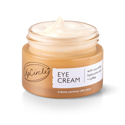 UpCircle Eye Cream With Coffee And Hyaluronic Acid 15ml - For Dark Circles, Puffiness + Wrinkles - Glycerin, Maple Bark + Cucumber Extract - Natural, Vegan + Cruelty-Free