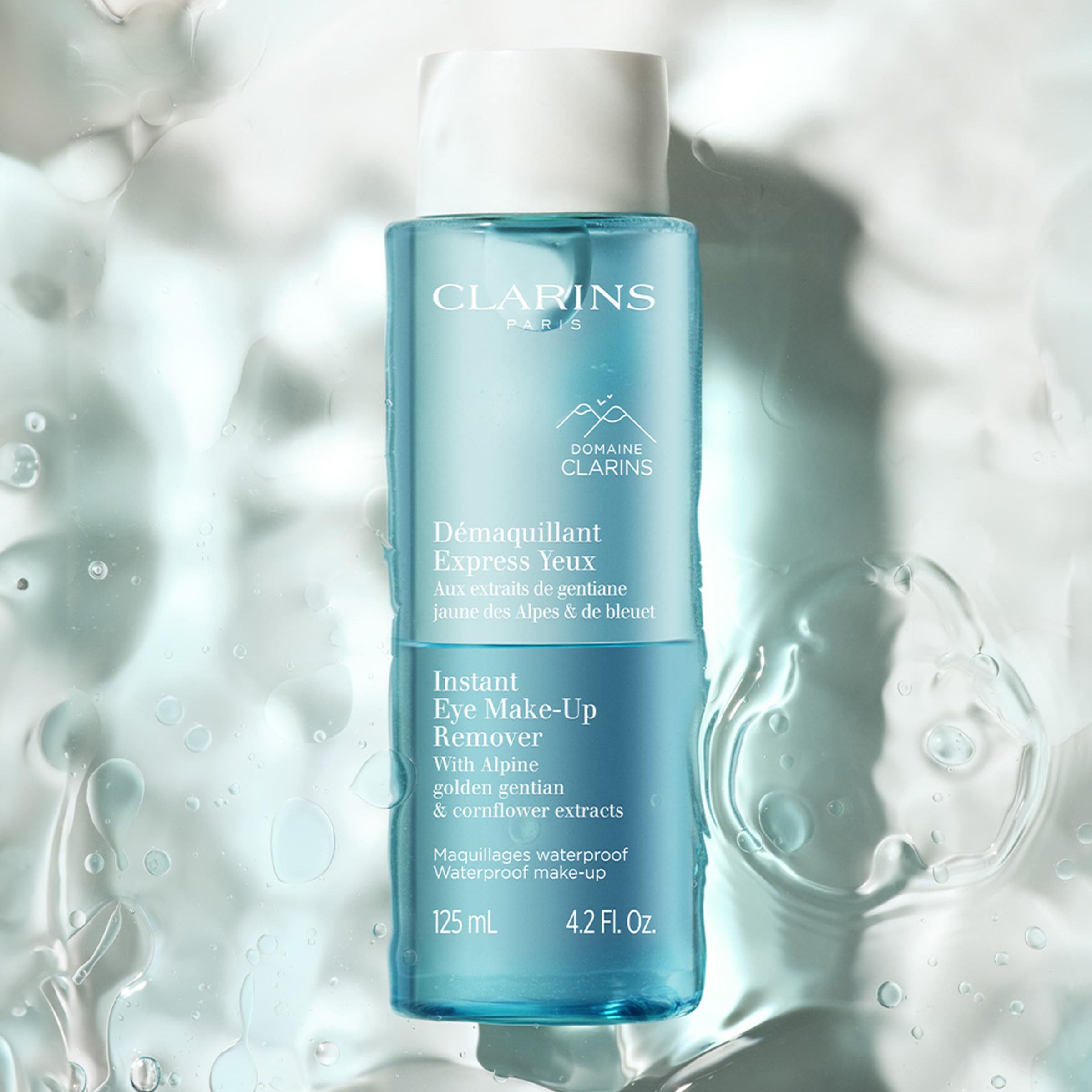 Clarins Instant Eye Make-Up Remover 125ml | Bi-Phase Waterproof Makeup Remover | Gentle, Non-Greasy Formula for Sensitive Eyes