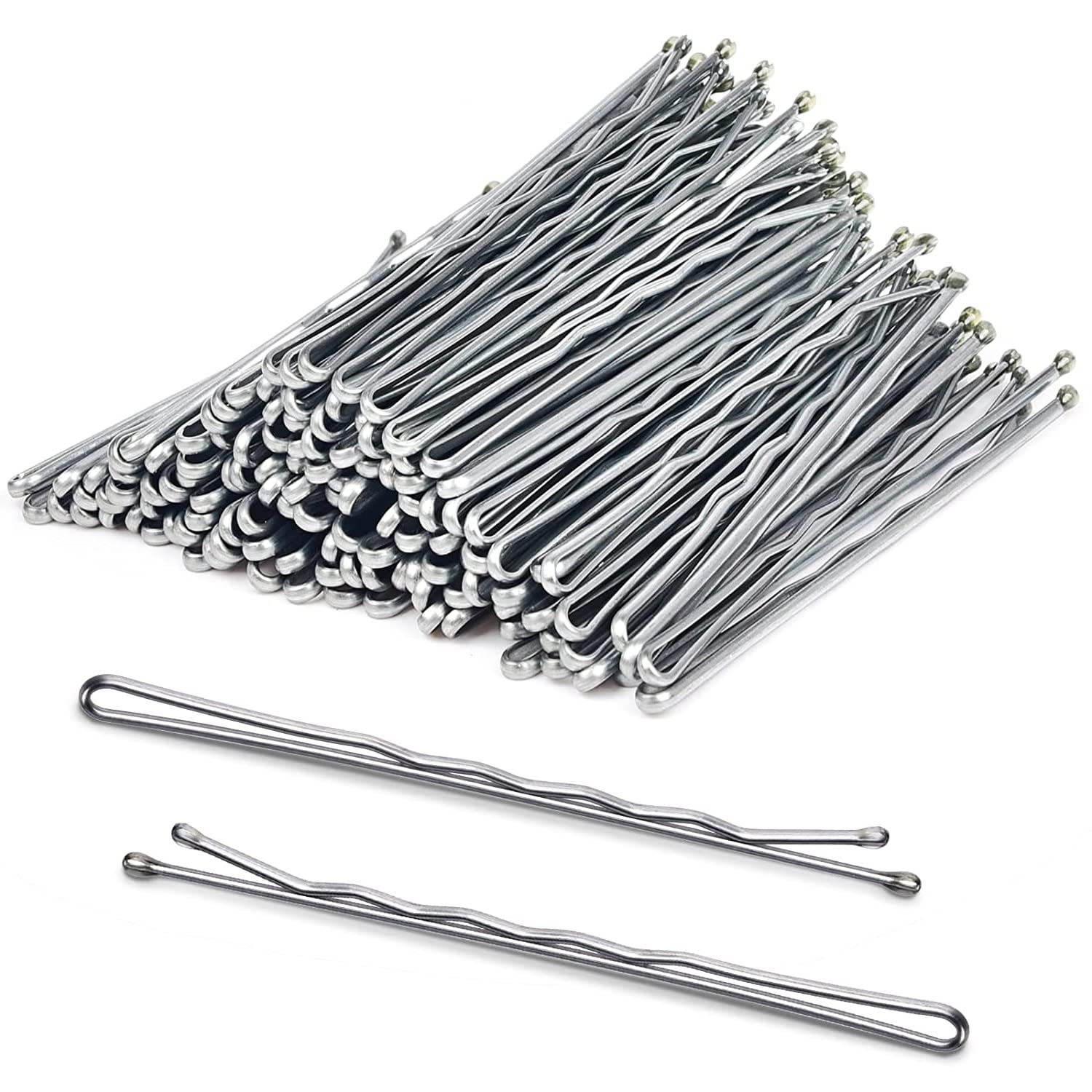 AnAsh Hair Pins 60 Pcs, Bobby Pins for Women, Hair Grips for Thick, Thin, Wavy, Curly, Long and Short Hair, Perfect for daily Wearing, Casual, Party, Travel, & Weddings (Silver)