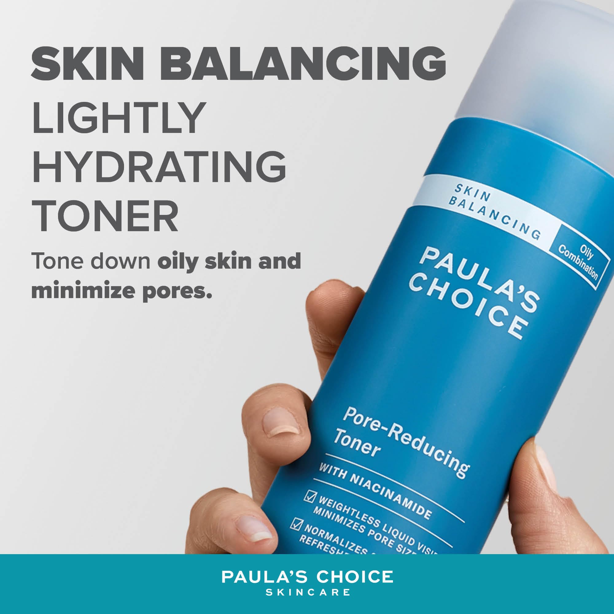 Paula's Choice Skin Balancing Pore Reducing, Hydrating Toner - Refines Enlarged Pores & Tackles Blackheads - with Niacinamide & Adenosine - Combination to Oily Skin - 190 ml