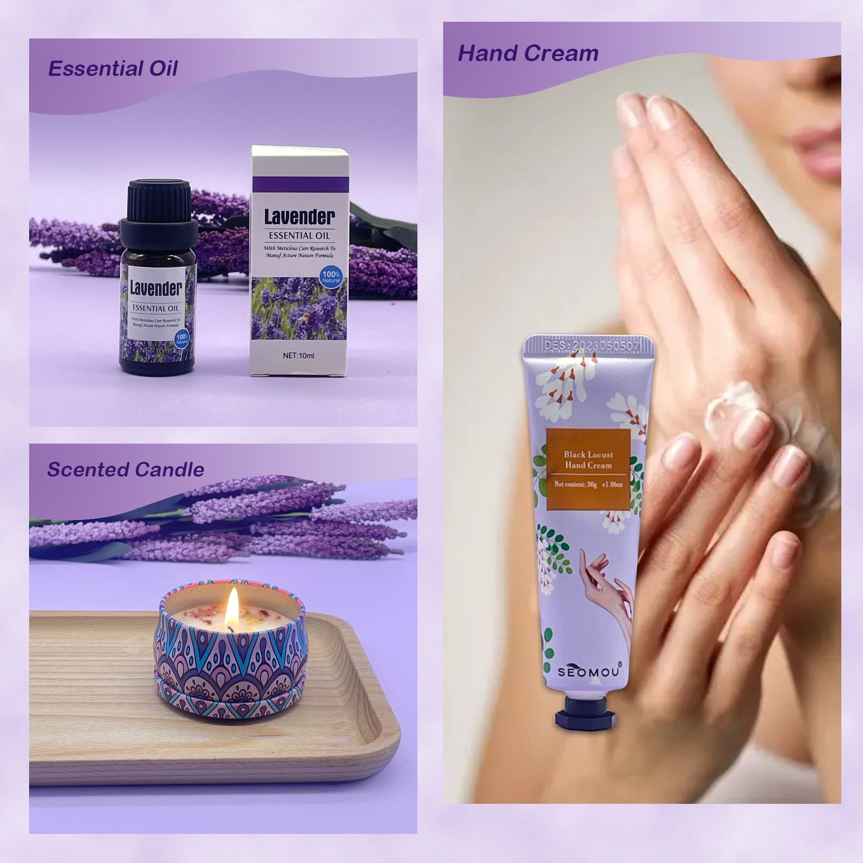 Pamper Birthday Gifts for Women, Unique Friend Gifts for Her, Lavender Self Care Get Well Soon Gifts Set for Mum Sister Wife, Spa Bath Set Bath Bombs Present, Christmas Valentines Mothers Day Gift Box