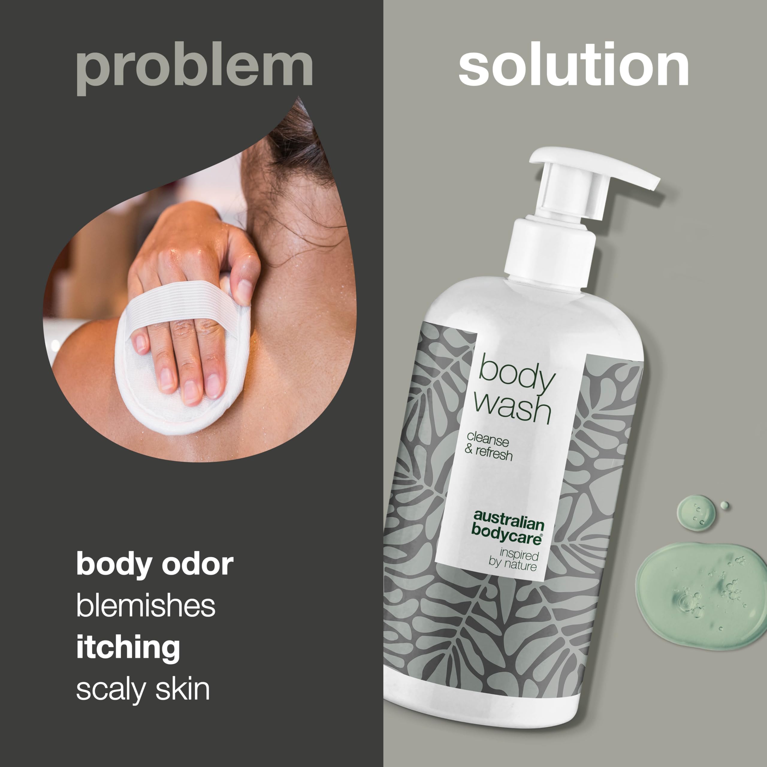 Shower Gel with 4-Terpineol known from Tea Tree Oil - Body Wash helps Pimples, Athlete's Foot, Ringworm, Jock Itch, Acne, Body Odor & Smelly Feet