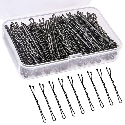 150 Bobby Pins, 2 Inch Hair Clips for Women's Hair Styling with Storage Box (Black)