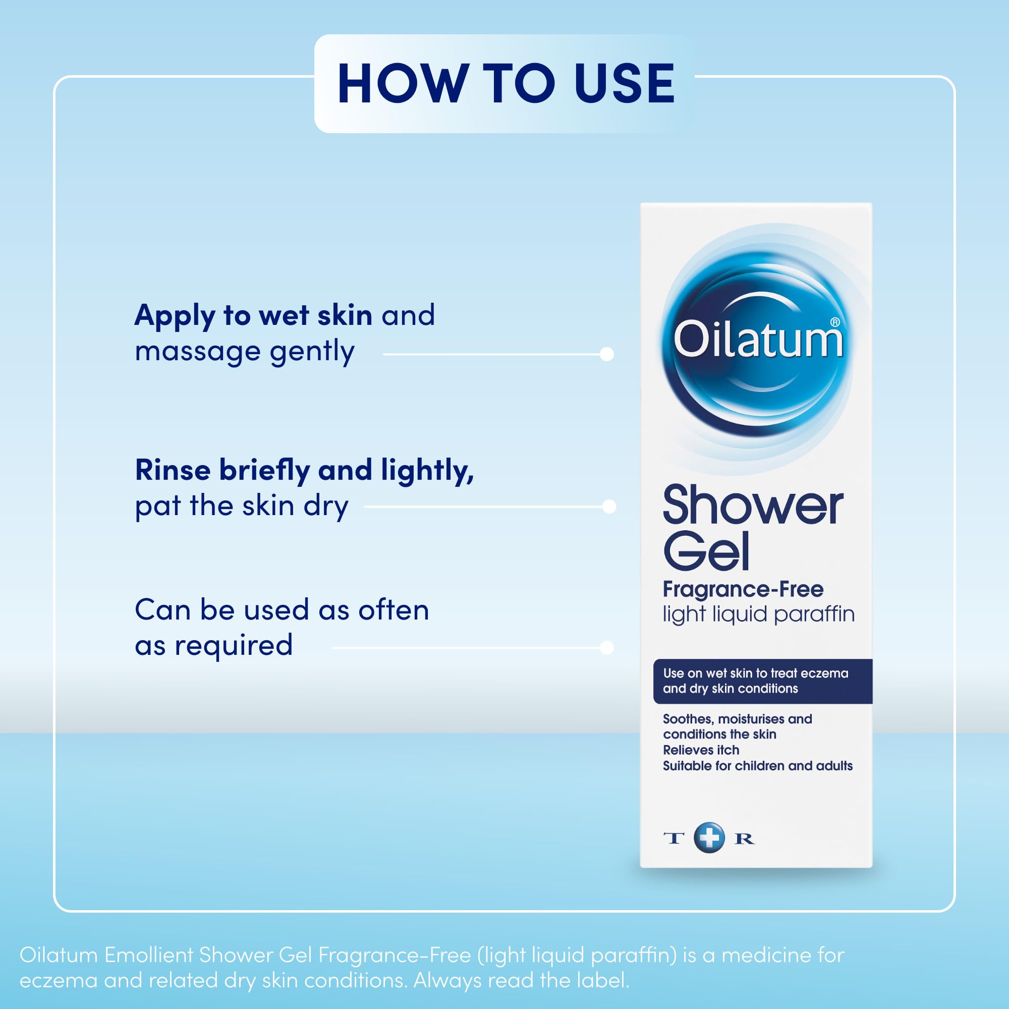 Oilatum Shower Gel Fragrance Free to Treat Dry Skin & Eczema 150ml