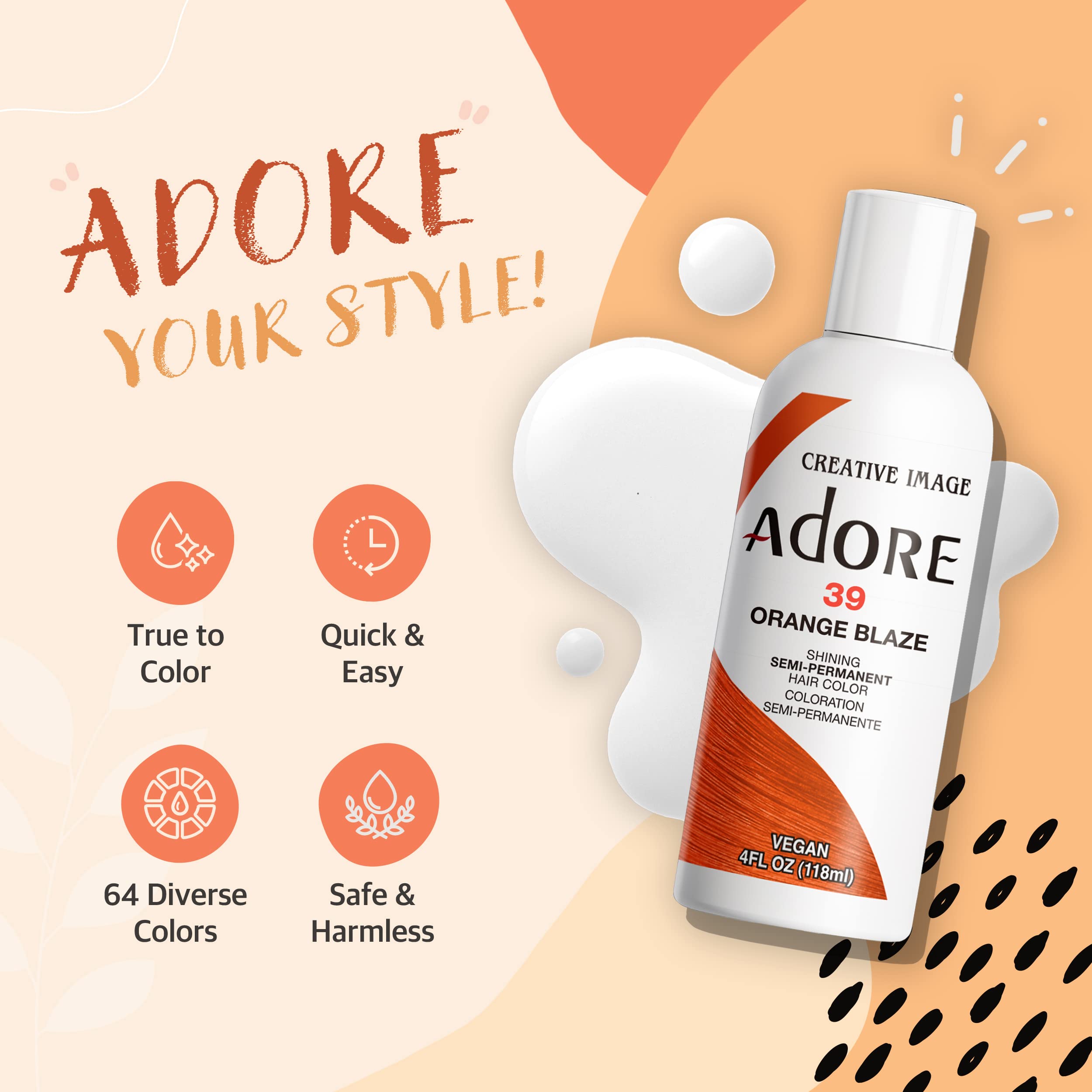 Adore Semi Permanent Hair Color - Vegan and Cruelty-Free Red Hair Dye - 4 Fl Oz - 086 Raspberry Twist (Pack of 1)