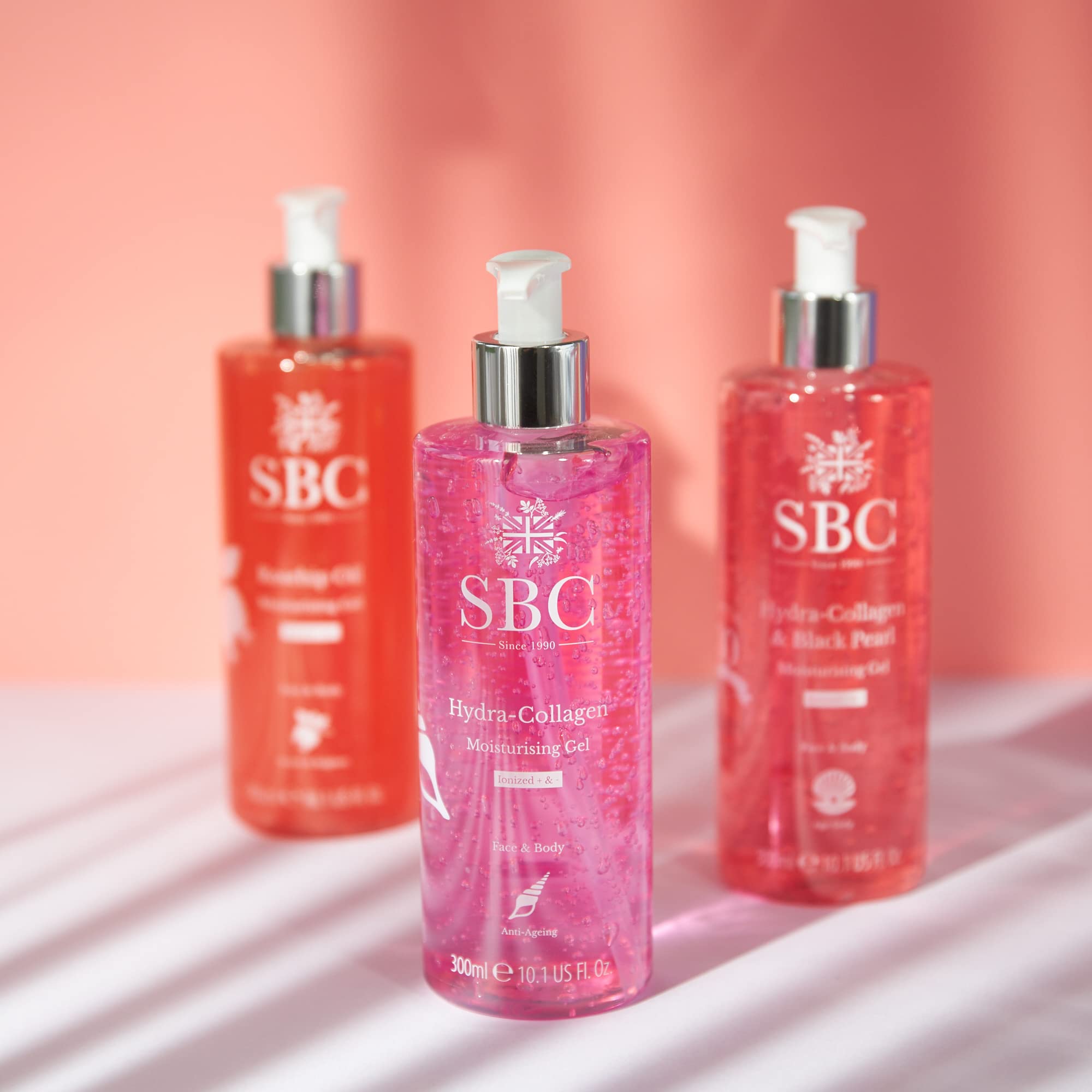 SBC Skincare Hydra-Collagen Moisturising Gel - 300ml | Anti-Ageing Collagen Gel | Oil-Free Lightweight Face And Body Moisturiser Gel | Collagen Skincare Gel | Collagen Body Lotion
