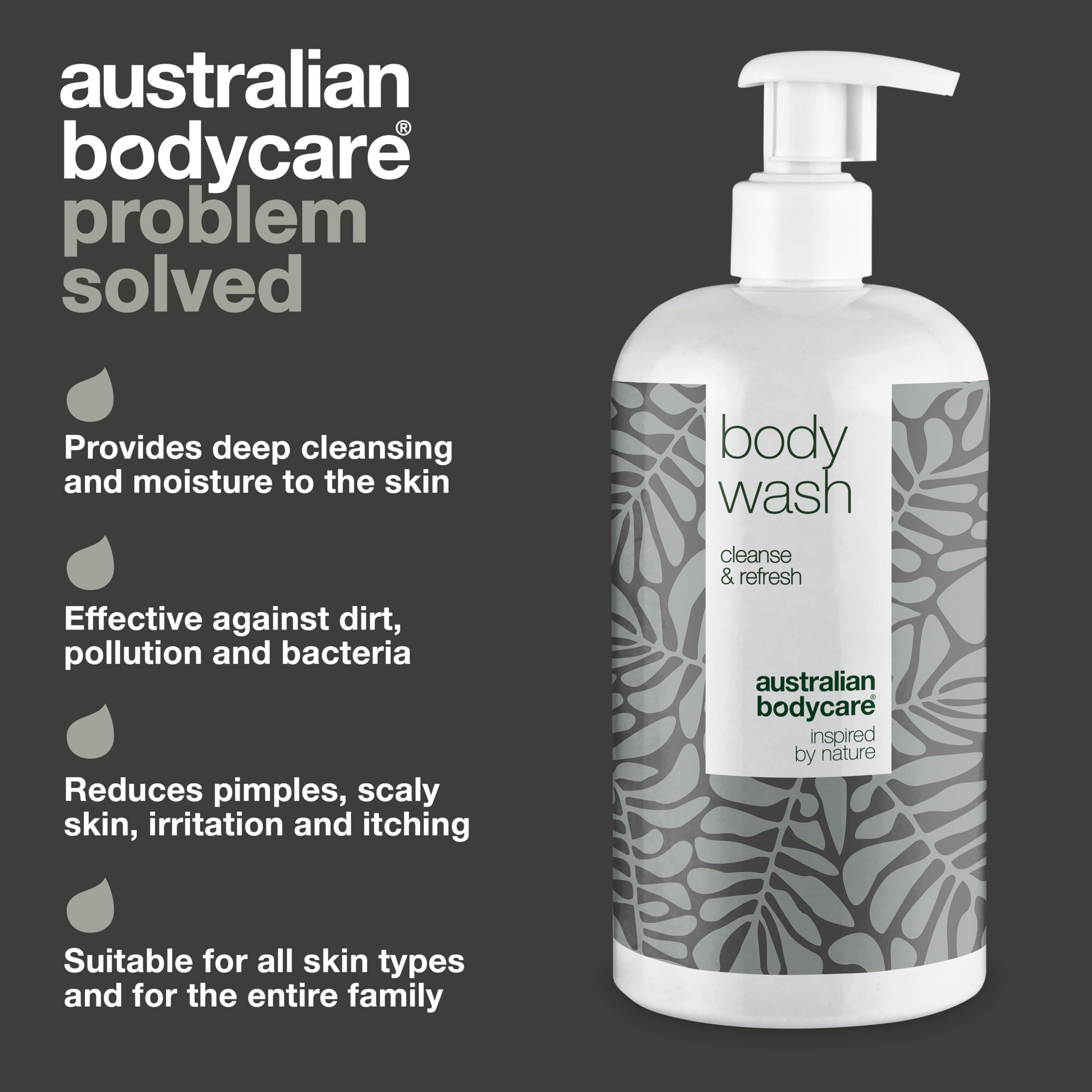 Shower Gel with 4-Terpineol known from Tea Tree Oil - Body Wash helps Pimples, Athlete's Foot, Ringworm, Jock Itch, Acne, Body Odor & Smelly Feet