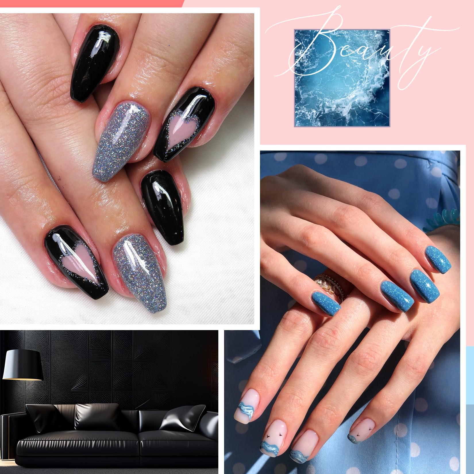 PHOENIXY Poly Nail Gel Kit, 8 Colors 15ml Poly Nail Builder Extension Gel Nail Kit With 36W Nail Lamp, Slip Solution and Base Top Coat Nail Kit Gift for Women