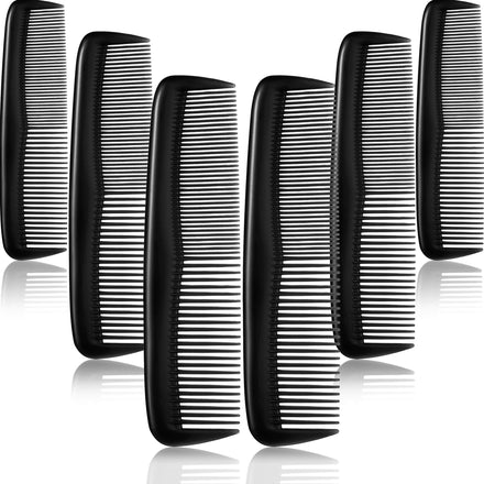 Leinuosen 12 Pieces Hair Combs Set Pocket Plastic Fine Tooth Dressing Comb for Women and Men, Peines Para Cabello(Black)