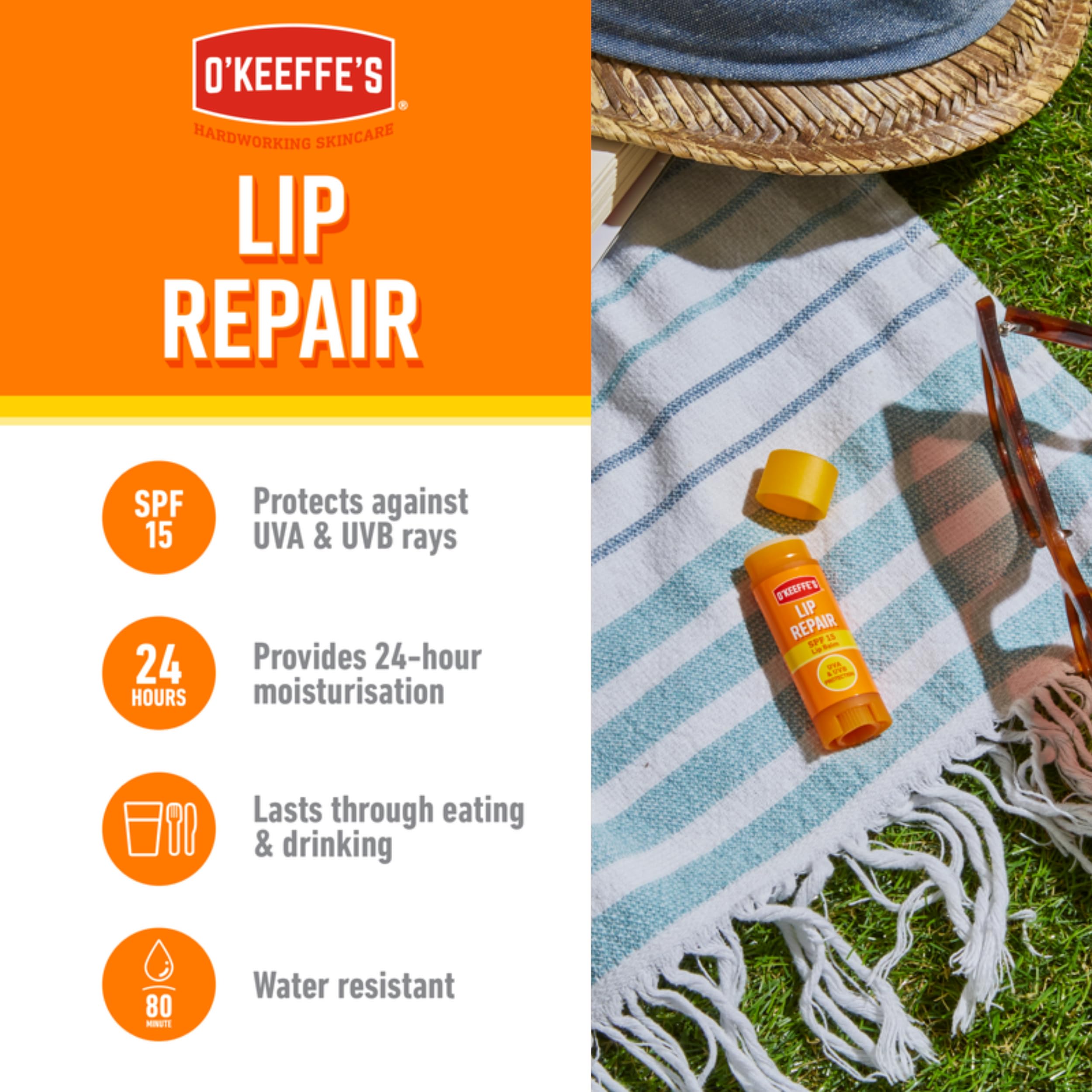 O'Keeffe's Lip Repair and Protect SPF15 4.2g (Pack of 3)
