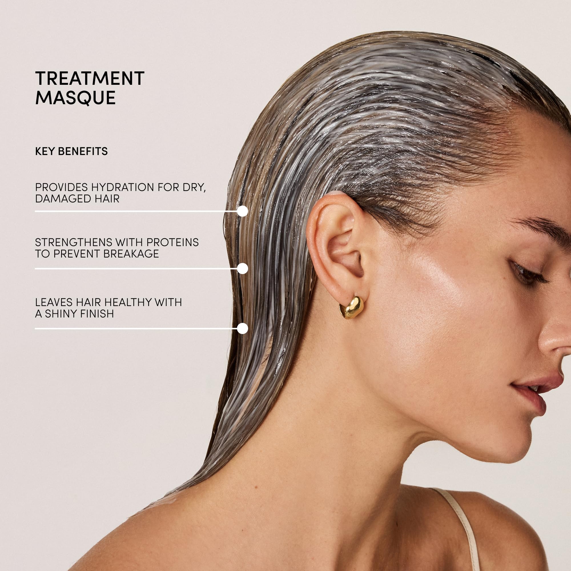 OUAI Fine to Medium Hair Treatment Masque Travel Size - Hair Mask for Hair Repair, Hydration and Shine - With Shea Butter, Keratin and Panthenol - Paraben, Phthalate and Sulfate Free Hair Care - 100ml