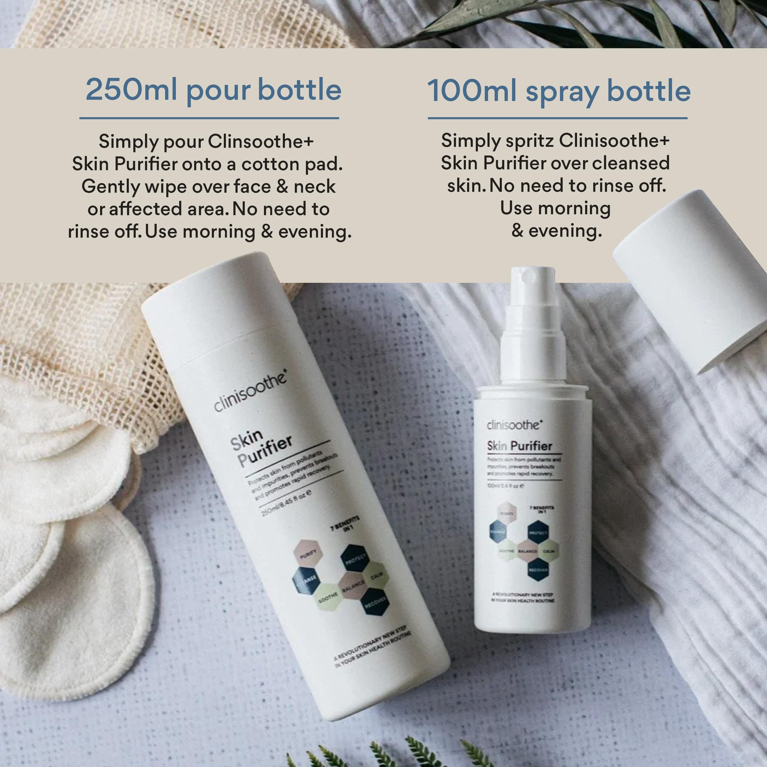 Clinisoothe+ Skin Purifier 250ml Pour Top - with Hypochlorous Technology to Protect The Skin from pollutants and impurities, Prevent breakouts and Promote Rapid Recovery