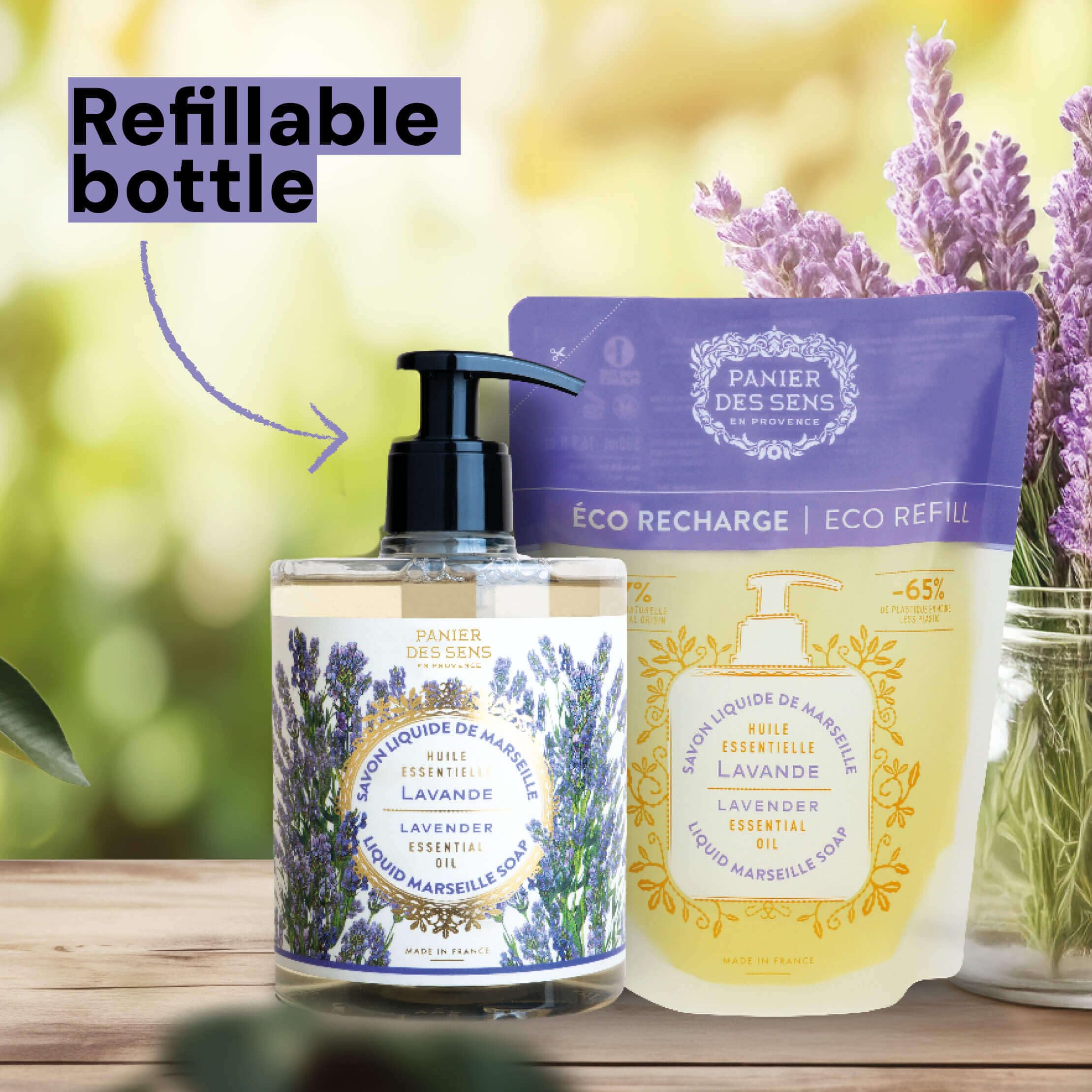 Panier des Sens – Liquid Hand Soap- Lavender Soothing Hand Wash- Savon de Marseille Made in France - Organic Hand Wash 97% Natural Ingredients - Vegan Soap 500ml