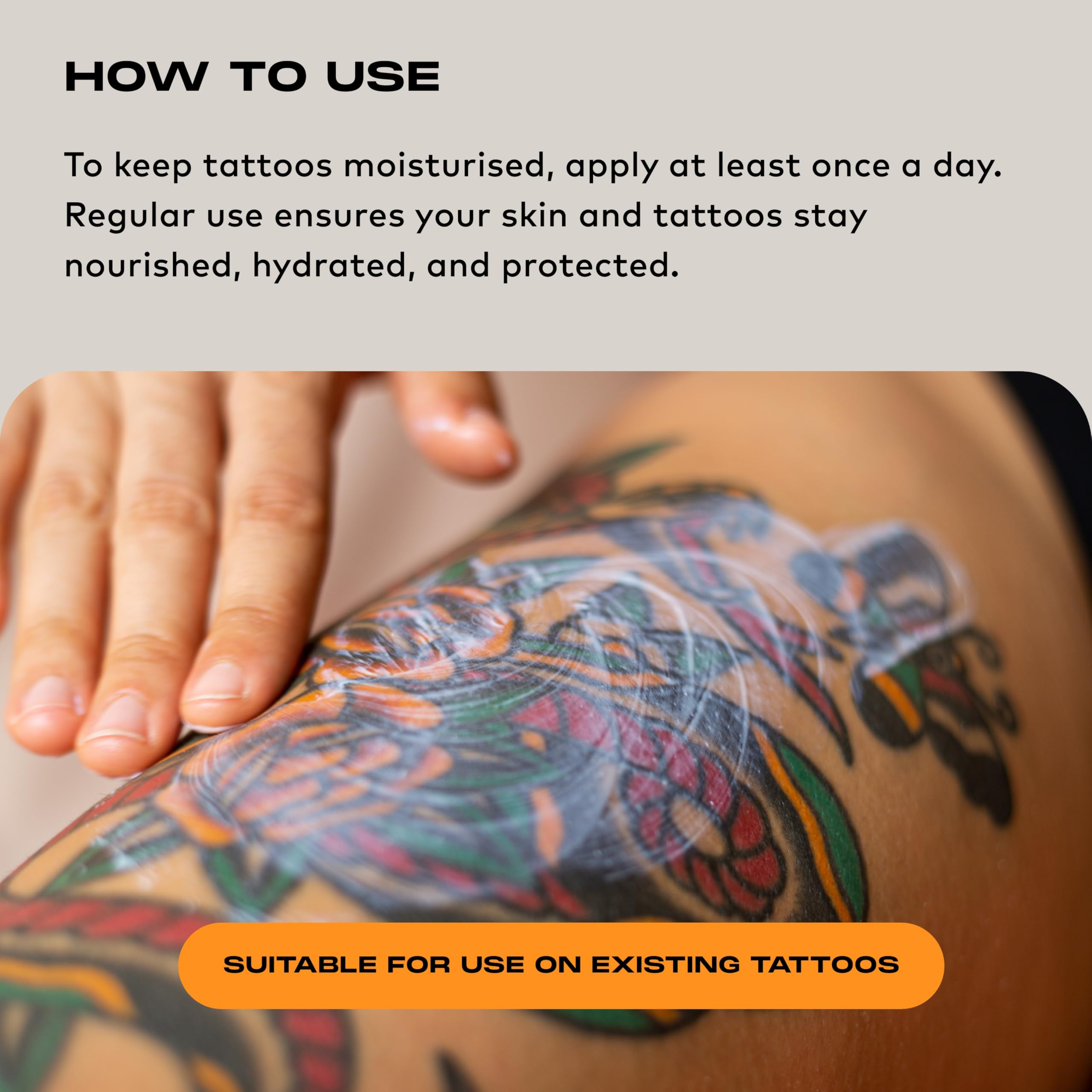 Stories & Ink Tattoo Aftercare | DAILY MOISTURIZER - with Advanced UV Ink Protection to Prevent Tattoo Fading, Protects & Hydrates Healed Tattoos