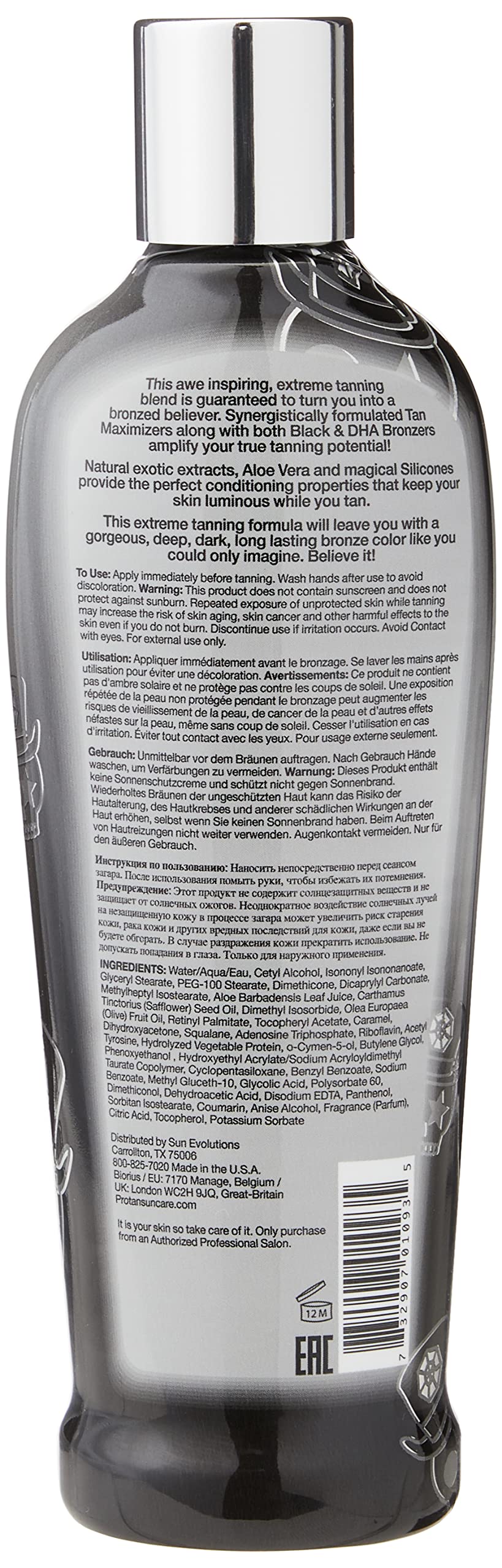 Pro Tan Unbelievably Black Extreme Tanning 25X Ultra Dark Bronzing Lotion 250ml