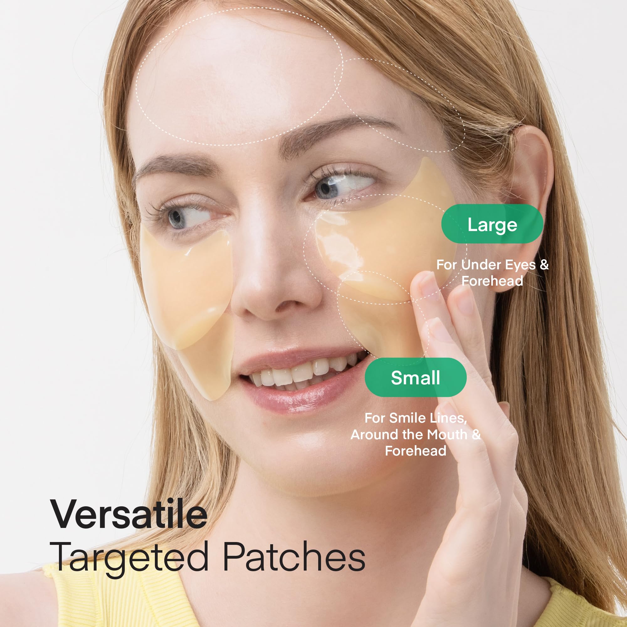 Korean Under Eye Gel Patches: Vitamin C Eye Masks for Dark Circles, Puffiness & Wrinkles - Brightening & Glowing Hydrogel Skin Care Pads with Tranexamic Acid, Caffeine & Hyaluronic Acid, 60 Pcs