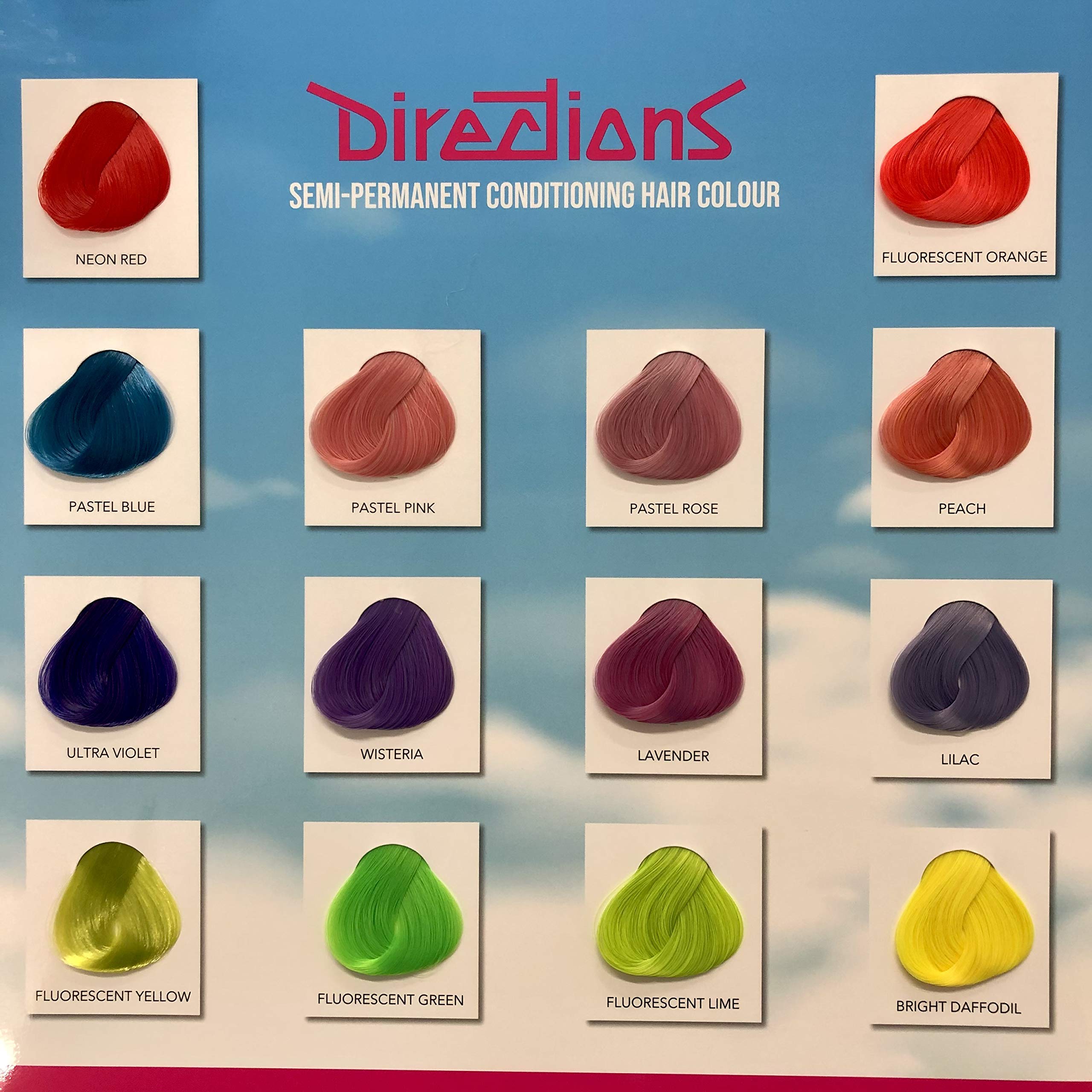 4 x TUBS DIRECTIONS Hair Dye/Colour CHOOSE ANY COLOURS by La Riche