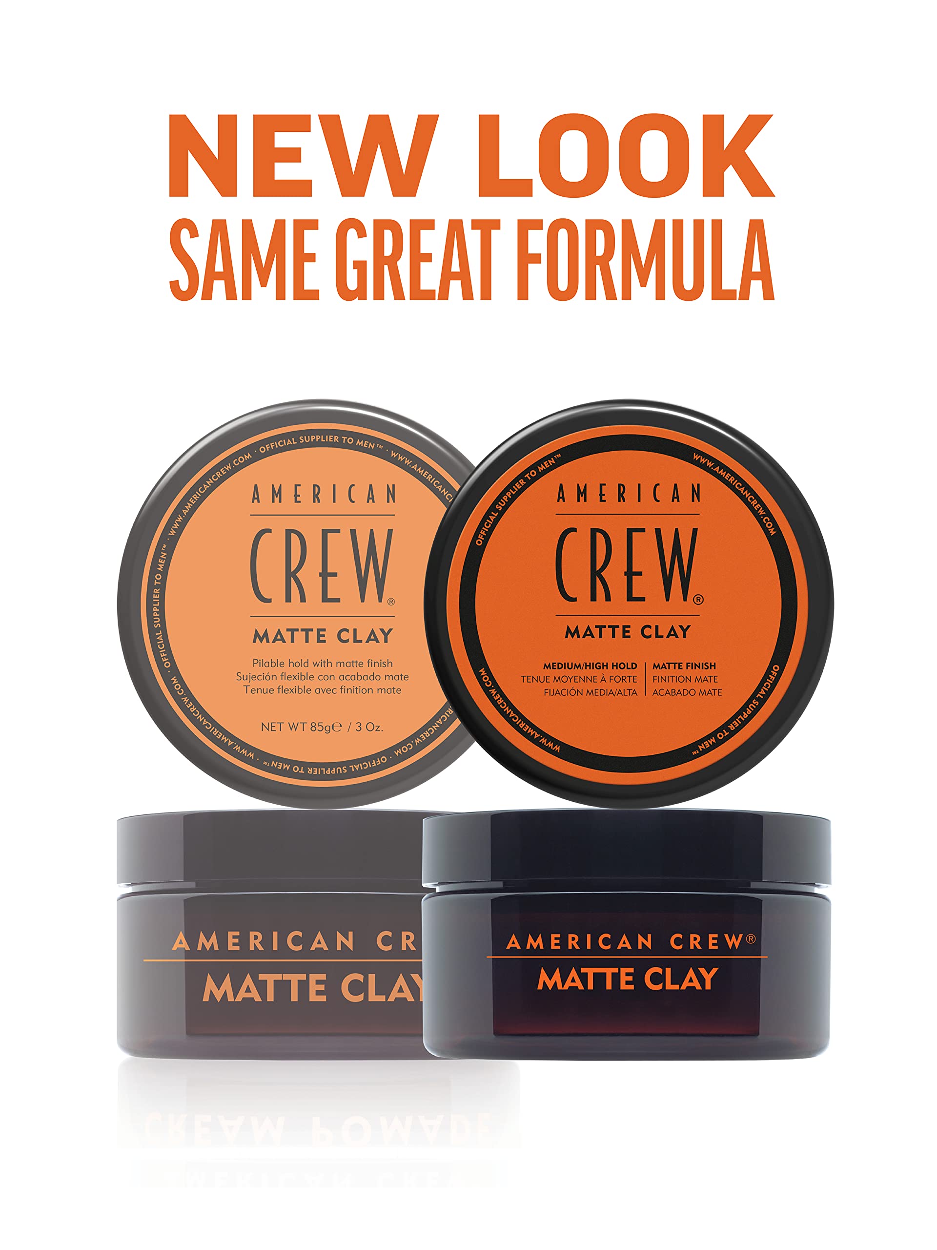 American Crew Texturising Matte Clay with Medium Hold and Low Shine, Gifts for Men, for Control and Definition, Non-Greasy formula, Hair Styling for Men - 85 g
