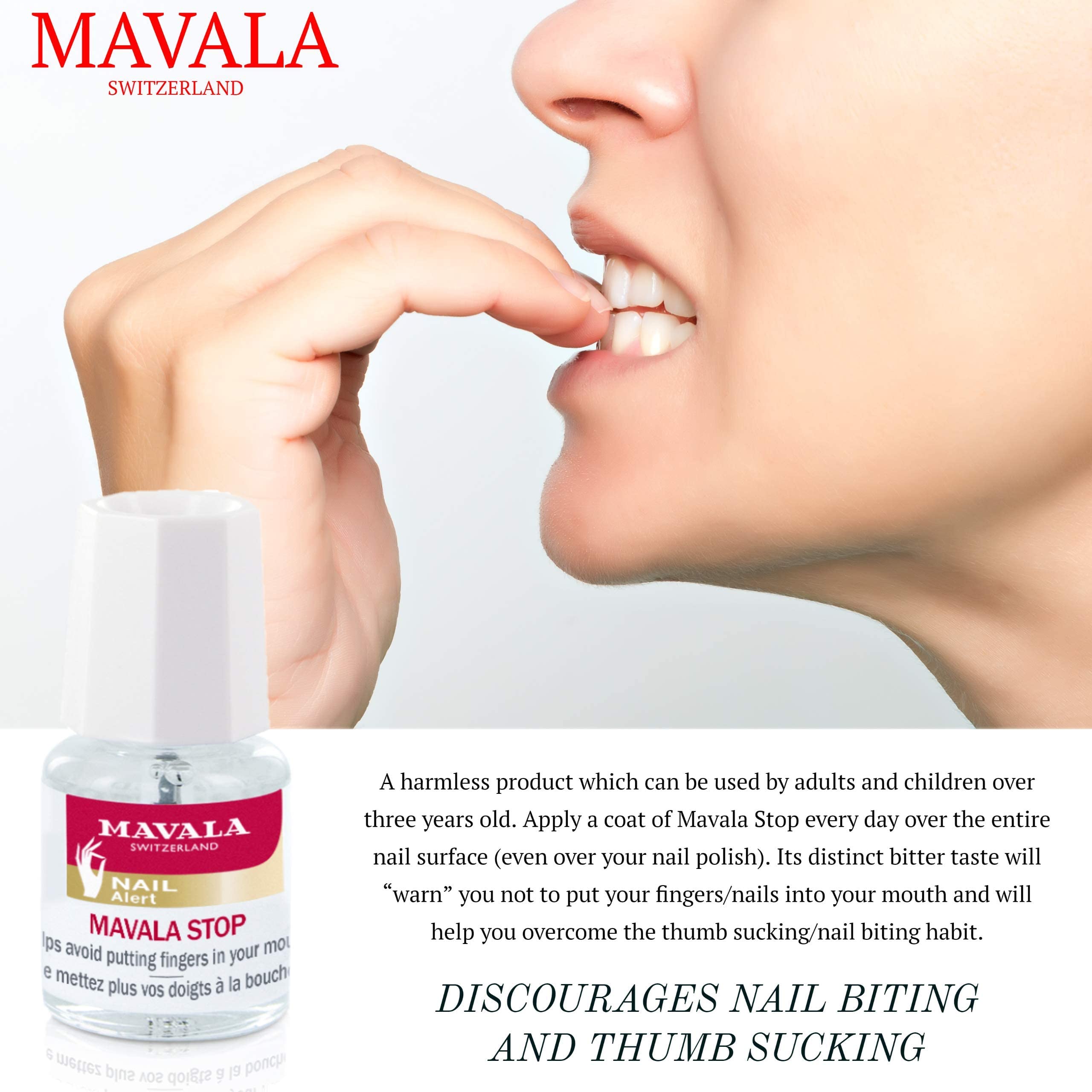Mavala Stop Deterrent Nail Polish Treatment Stops Putting Fingers In Your Mouth, For Ages 3+, 5 ml (Pack of 1)