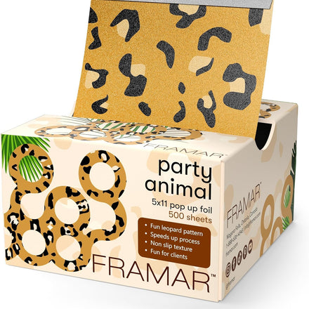 Framar Party Animal Embossed Pop Up Hair Foil, Hair Foils for Highlighting, Foils for Highlights, Hairdressing Foil for Hair Highlights, Highlighting Foil, Hair Foils for Colouring 500 Pk