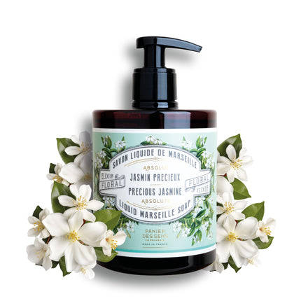 Panier des Sens - Liquid Hand Soap – Jasmine Soothing HandWash – With Olive - Savon de Marseille Made in France - Organic Hand Wash 96% Natural Ingredients - Vegan Soap 500ml