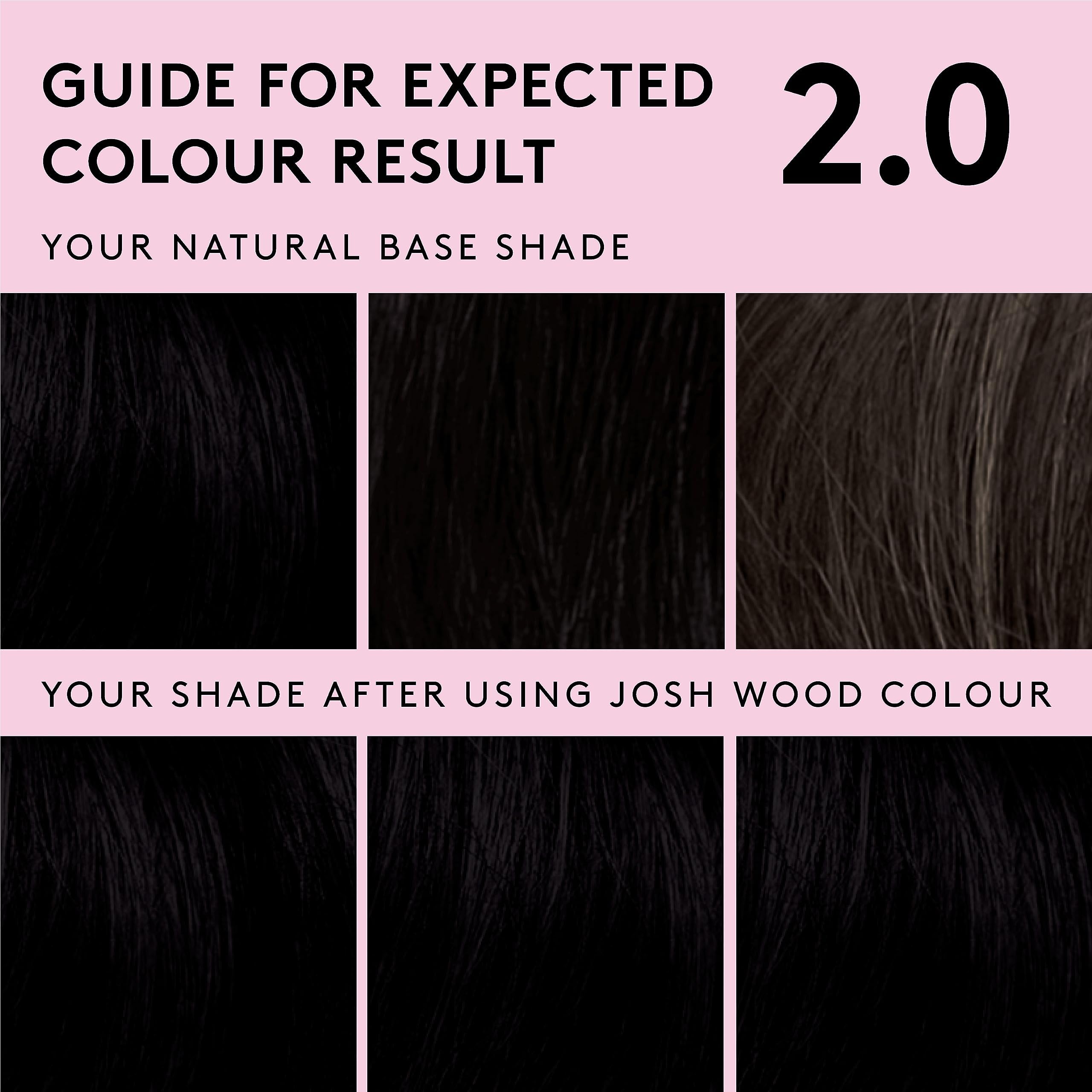 Josh Wood Permanent Colour 2.0 (Black) - Celebrity-approved, ammonia-free hair dye - Leaves hair super shiny and hydrated with 100% grey coverage - Natural-looking and Vegan