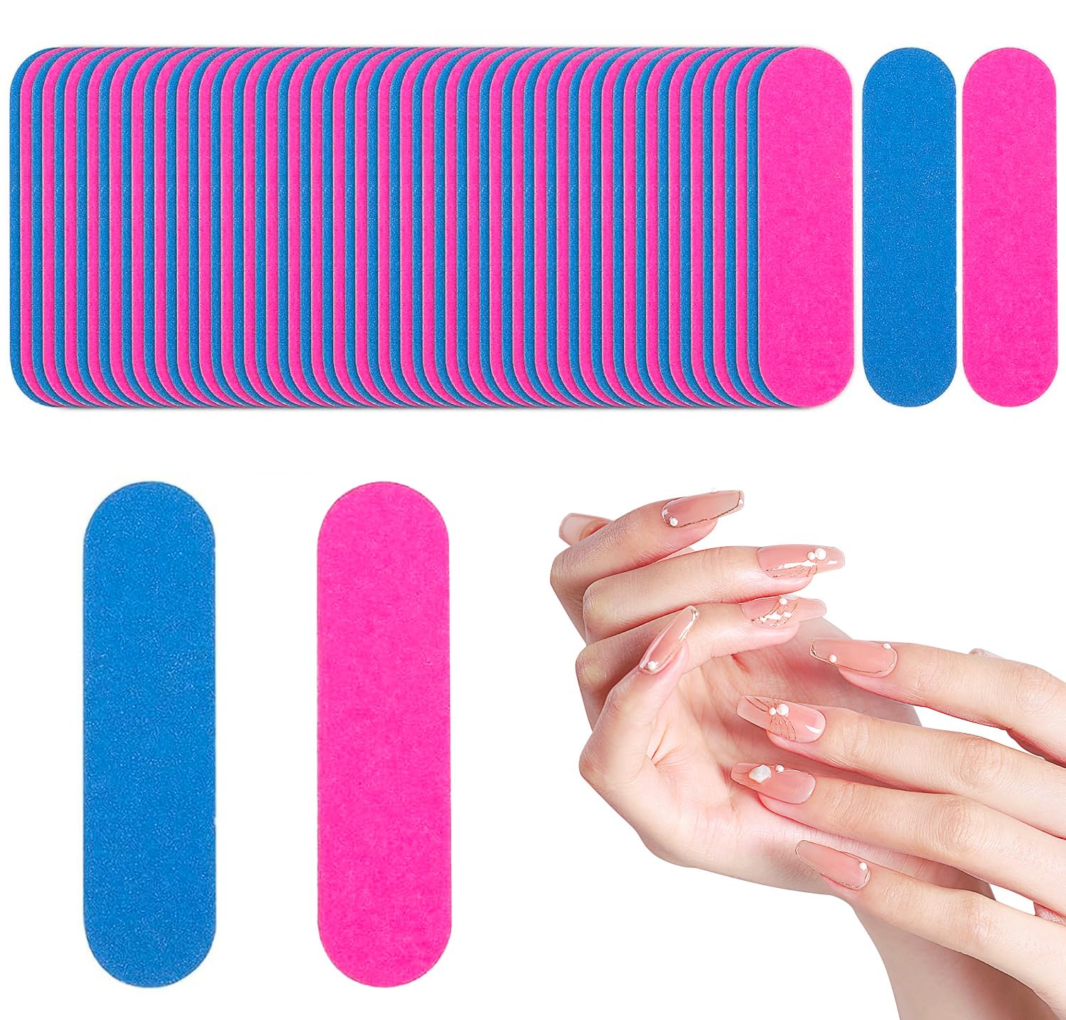 100 Pcs Mini Nail File Disposable Professional Nail File Nail File Set Care Mini Nail Files Professional Manicure Tools for Home and Salon Use 180/240 Grit