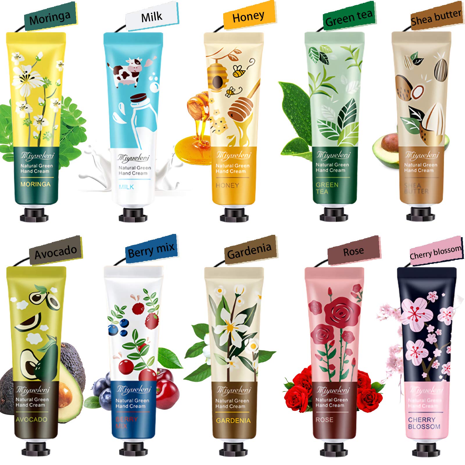 SmoBea Plant Fragrance Hand Cream, 20 x 30ml Mini Hand Cream Gift Set, Daily Moisturising Hand Cream Working Hands, Deeply Hydrating & Nourishing Non-Greasy Natural Aloe And Vitamin E