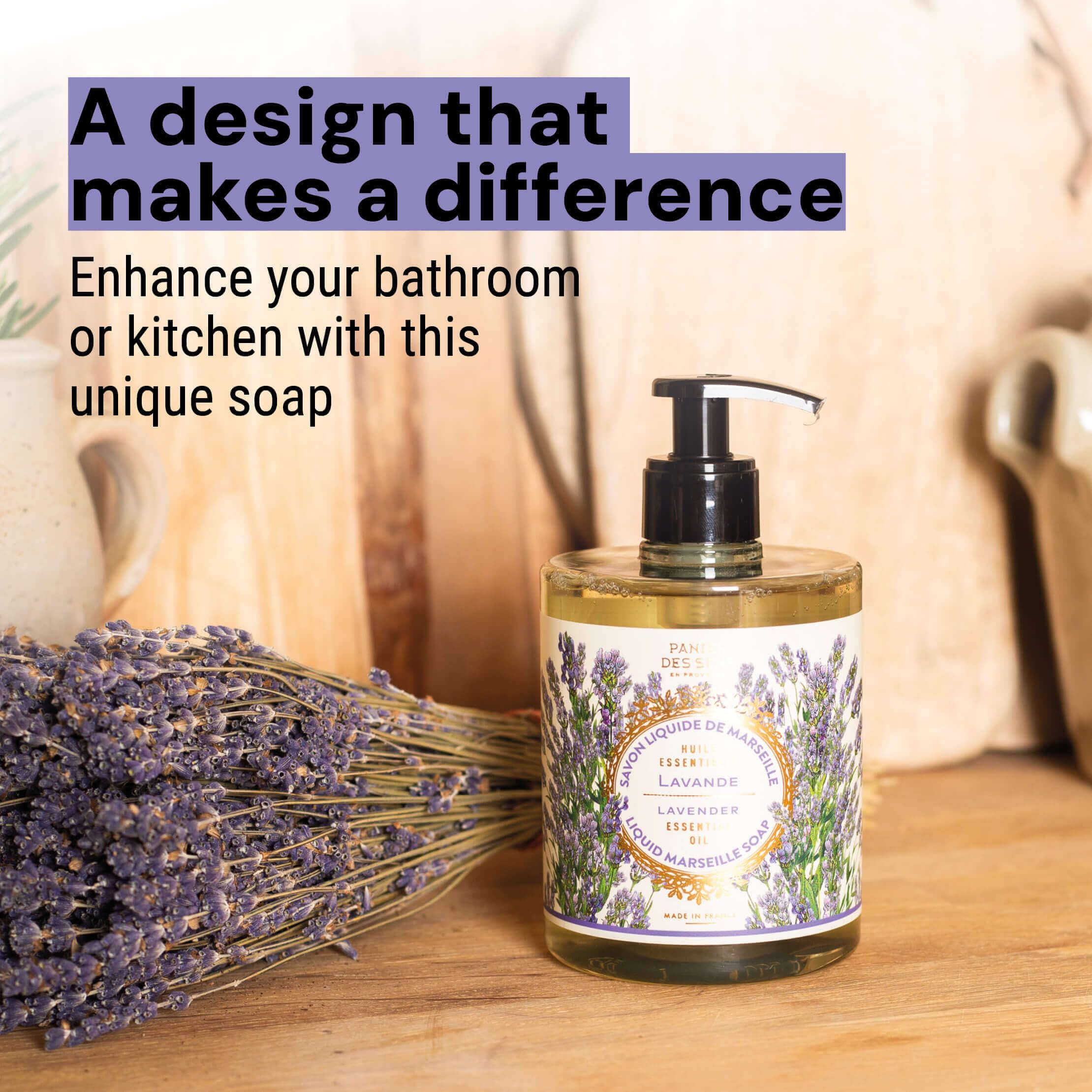 Panier des Sens – Liquid Hand Soap- Lavender Soothing Hand Wash- Savon de Marseille Made in France - Organic Hand Wash 97% Natural Ingredients - Vegan Soap 500ml
