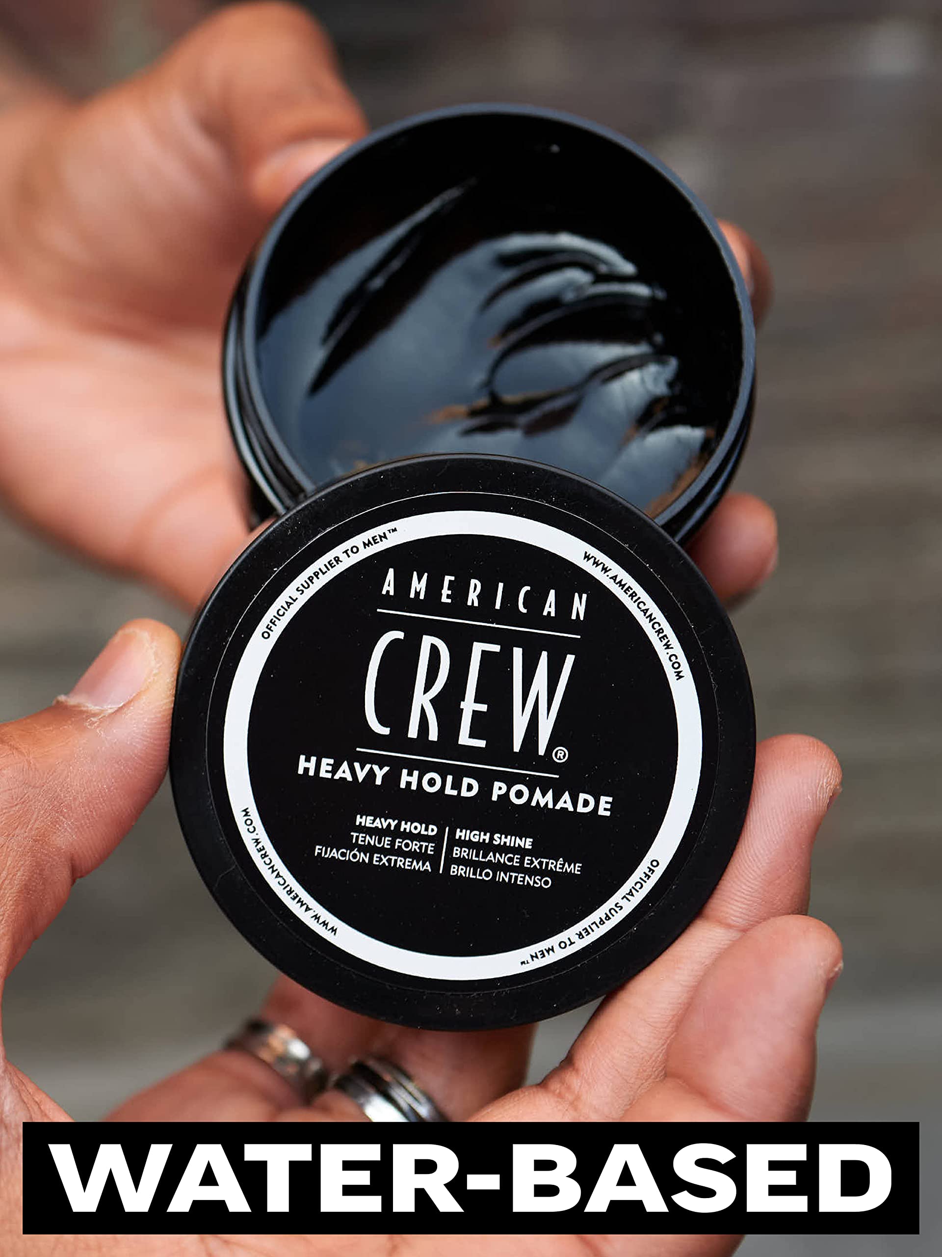 American Crew Heavy Hold Pomade with High Hold & Shine for Smooth & Sculpted Styles (85g) Water-based Formula, Hair Styling for Men