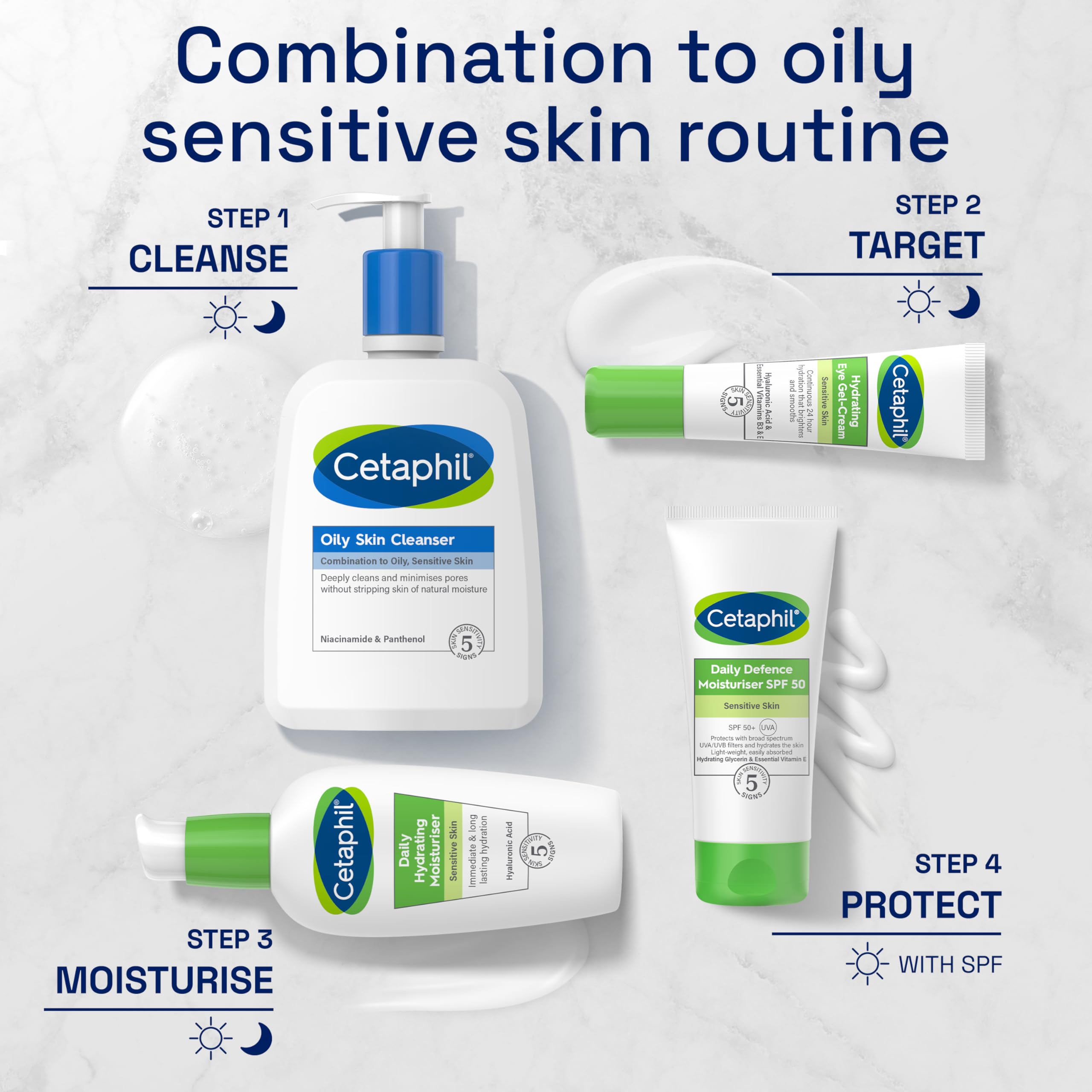 Cetaphil Oily Skin Cleanser, 473ml, Face Wash, For Combination to Oily Sensitive Skin, With Niacinamide