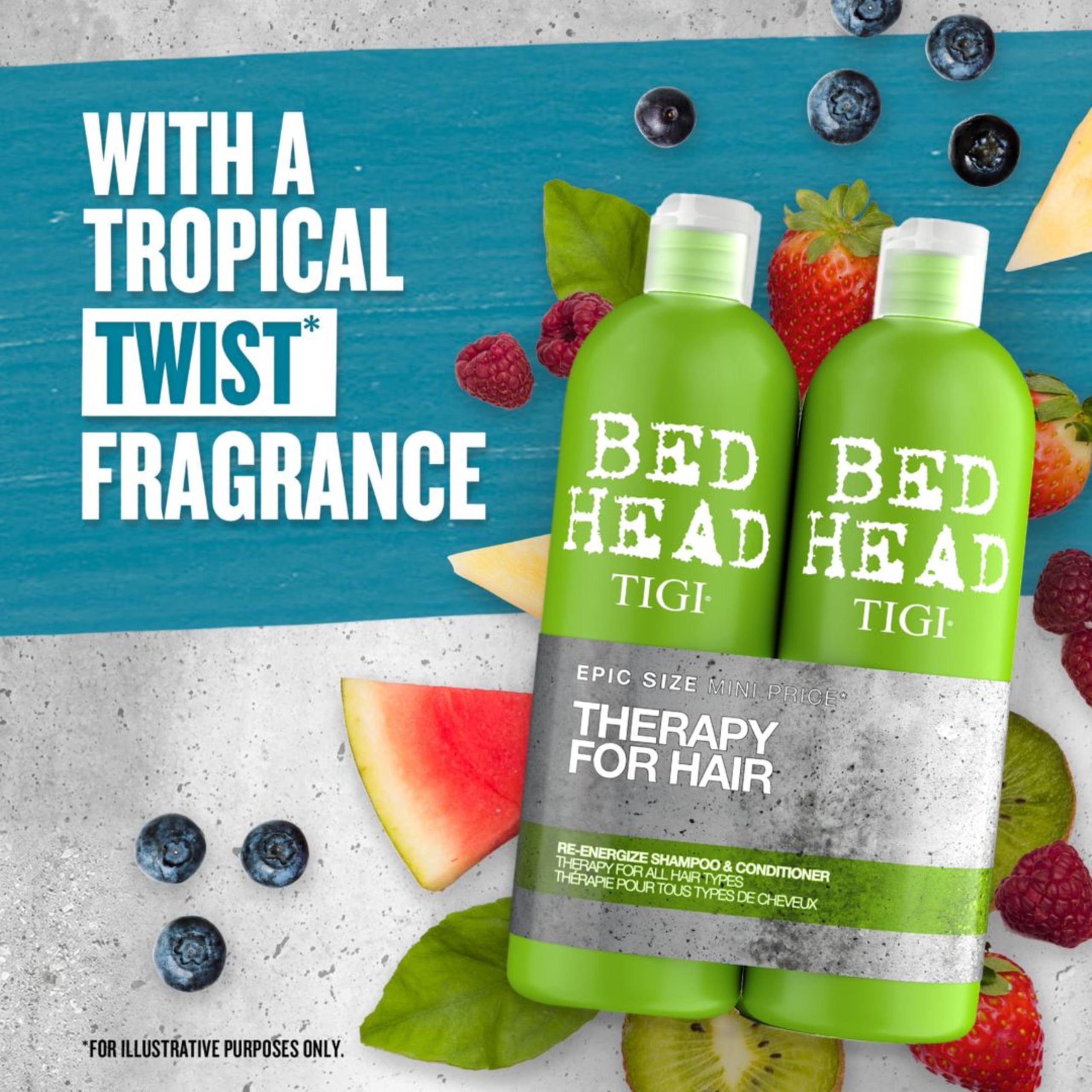 TIGI Bed Head Urban Antidotes Re-Energize Shampoo 25.36 oz (Pack of 2)