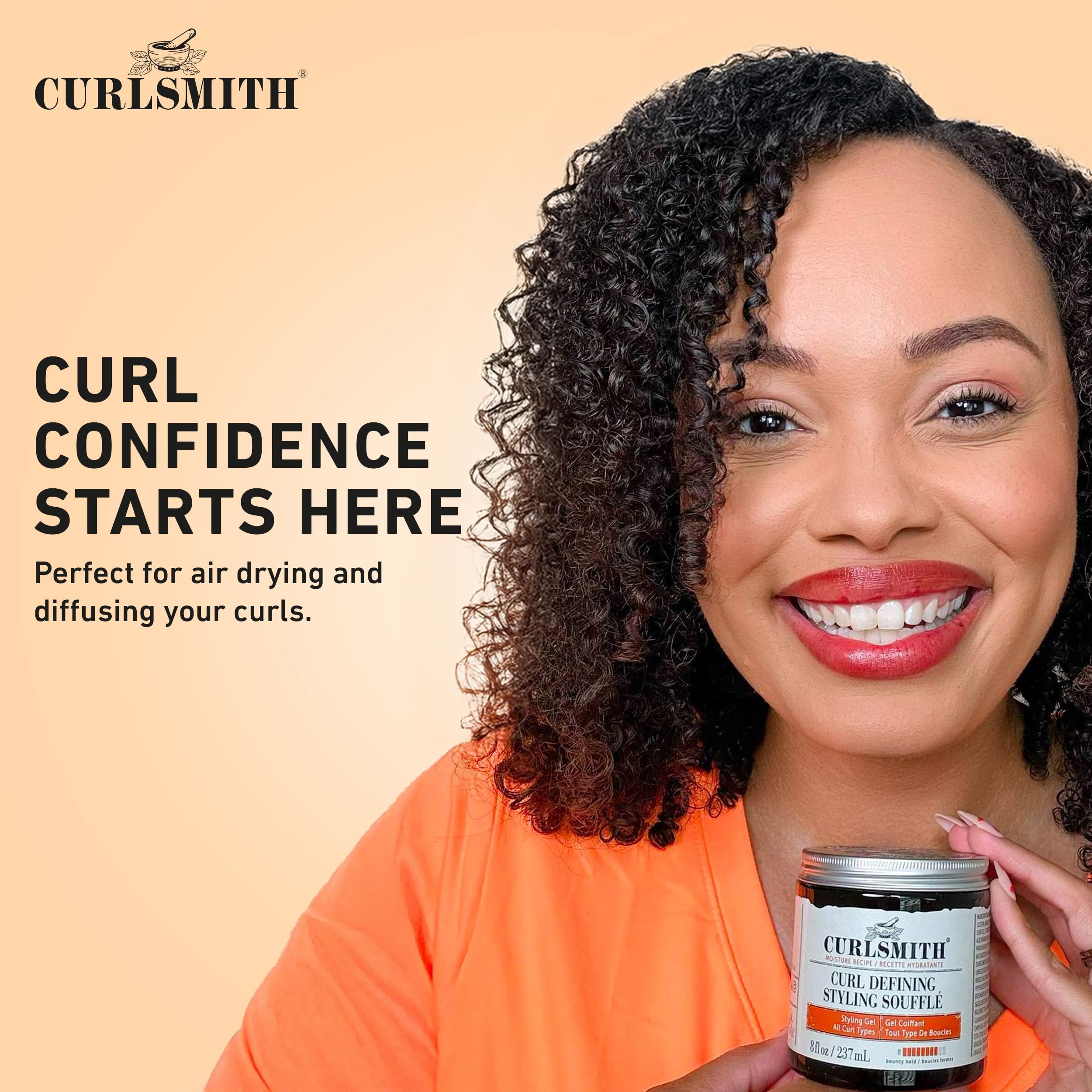 Curlsmith Curl Defining Styling Soufflé - Vegan Medium Hold Styling Gel for Wavy, Curly and Kinky Hair (237ml)