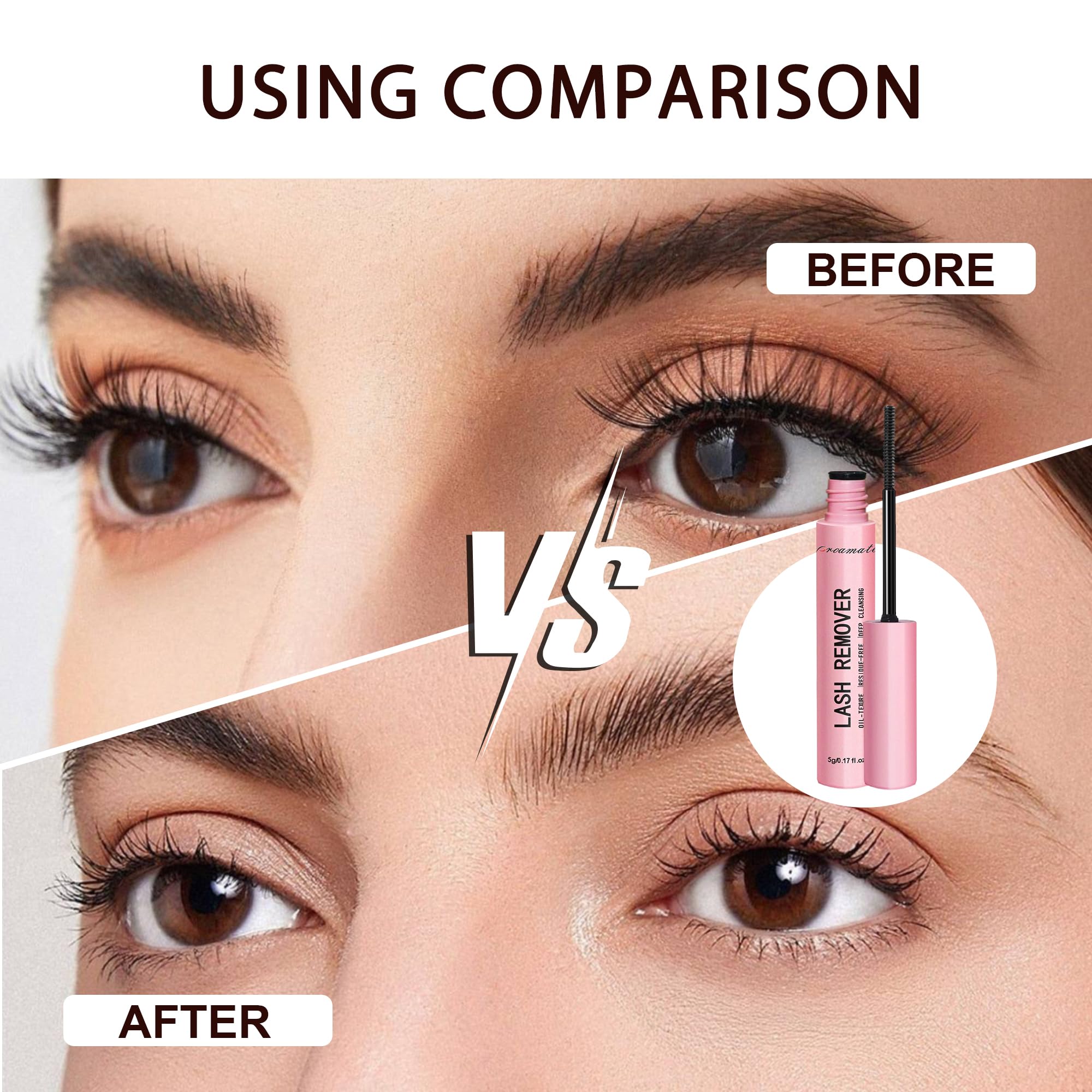 Cluster Lash Glue Remover Lash Remover DIY Eyelash Extension Remover, Easy Removal of Cluster Eyelashes Gentle Soothing Nourishing Self-Use Oil Texture