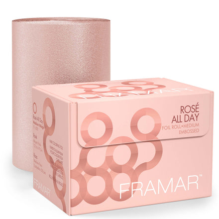Framar Rosé Embossed Roll Hair Foil, Hair Foils for Highlighting, Foils for Highlights, Hairdressing Foil for Hair Highlights, Highlighting Foil, Framar Foil Sheets, Hair Foils for Colouring – 320ft