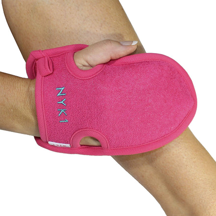 DEAD SKIN Exfoliating Mitt Deep Pore Cleansing Exfoliating Glove (Pink, Large) At Home Microdermabrasion Dead Skin Remover For Body - Natural Plant Fibre Shower Gloves For Women And Men