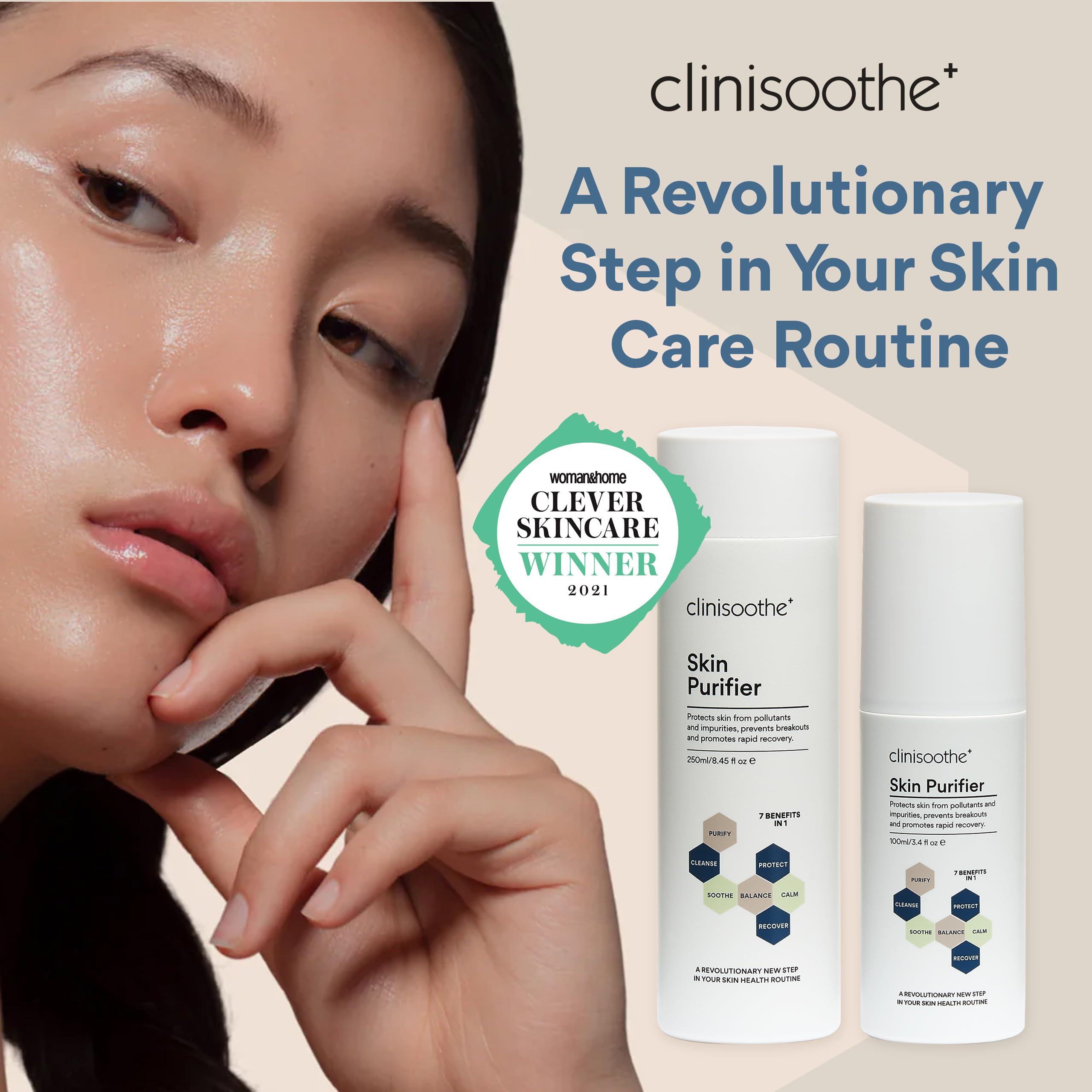 Clinisoothe+ Skin Purifier 250ml Pour Top - with Hypochlorous Technology to Protect The Skin from pollutants and impurities, Prevent breakouts and Promote Rapid Recovery