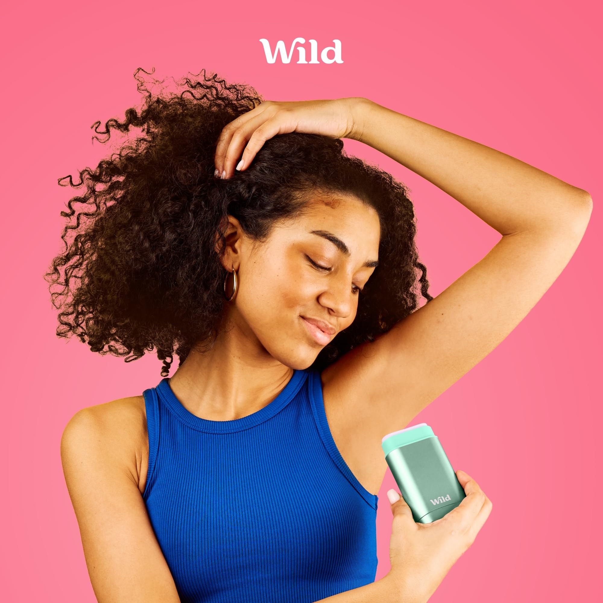 Wild - Natural Refillable Deodorant - Aluminium Free - Aqua Case with 3 x Fresh Cotton & Sea Salt Refill (40g) - Vegan & Eco-Friendly - Long Lasting Protection - Natural Ingredients - Starter Kit