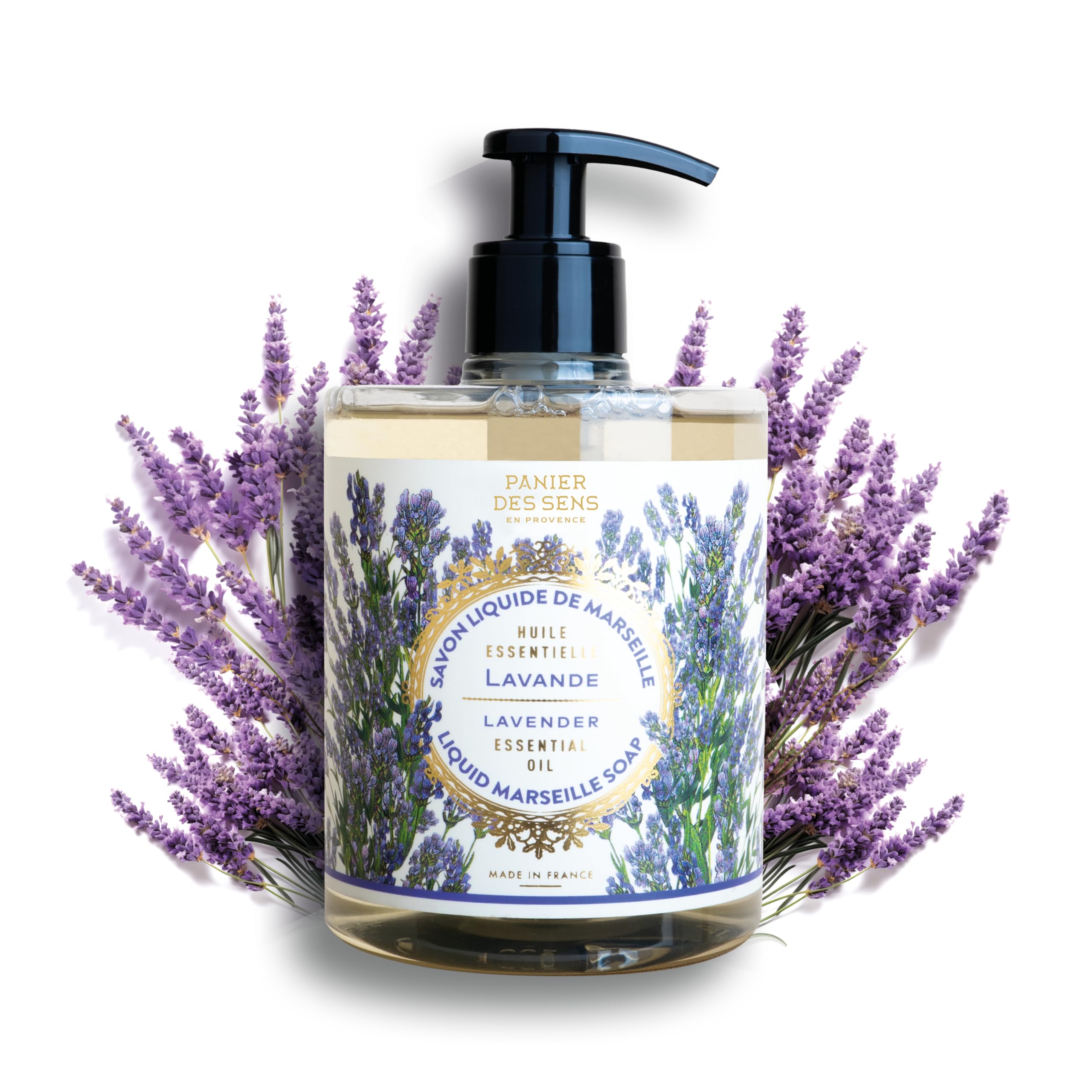 Panier des Sens – Liquid Hand Soap- Lavender Soothing Hand Wash- Savon de Marseille Made in France - Organic Hand Wash 97% Natural Ingredients - Vegan Soap 500ml
