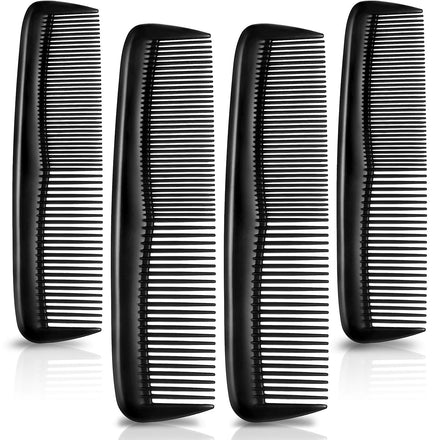 4 Pieces Black Hair Combs Plastic Pocket Combs Fine and Standard Tooth Hair Cutting Comb Fine Dressing Styling Combs Hairdressing Barber Salon Comb for Women Men Hair Care Tool