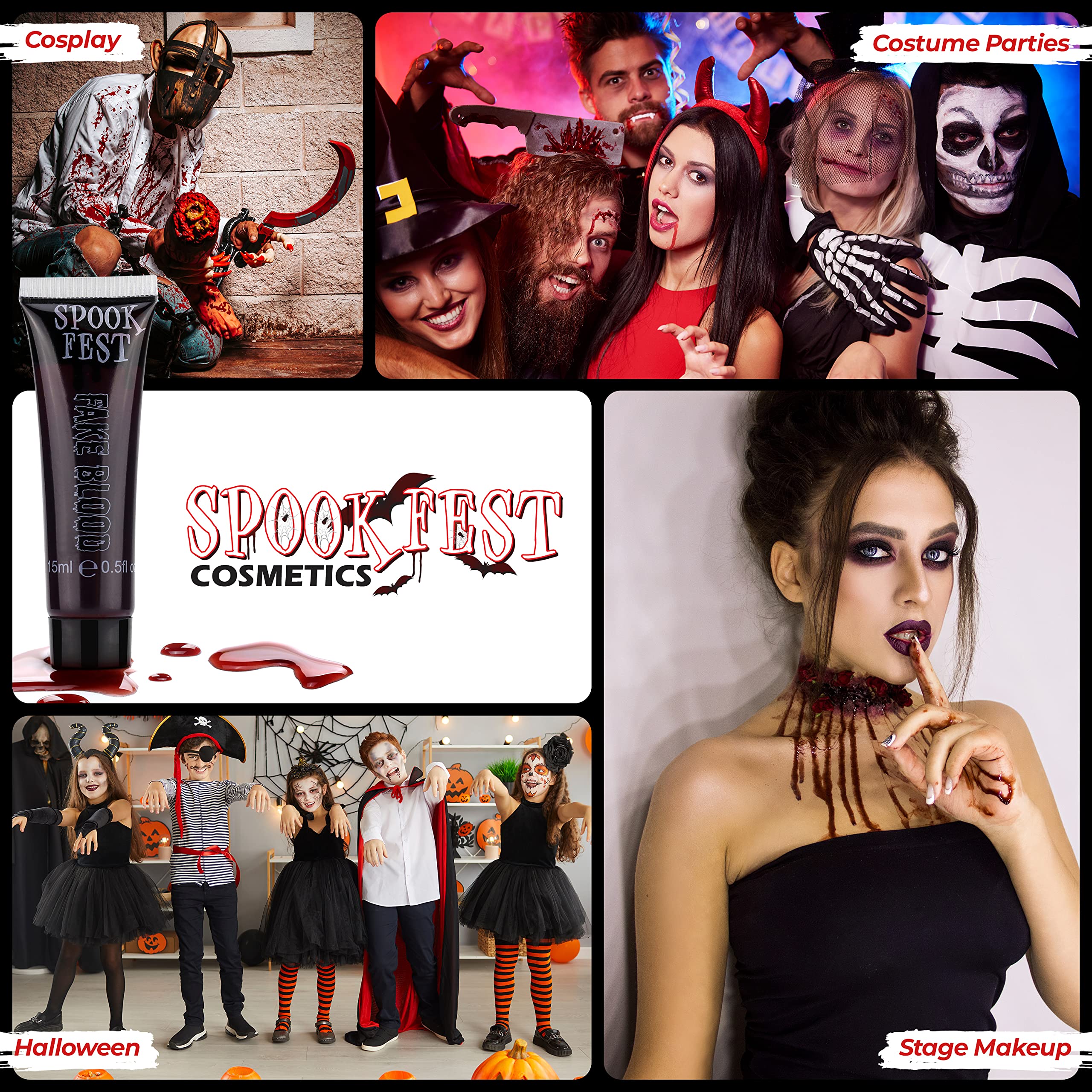 Special FX Pro Fake Blood 0.5 fl.oz Horror Make up for Vampire Zombie Theatre Special Effects Realistic Halloween Blood