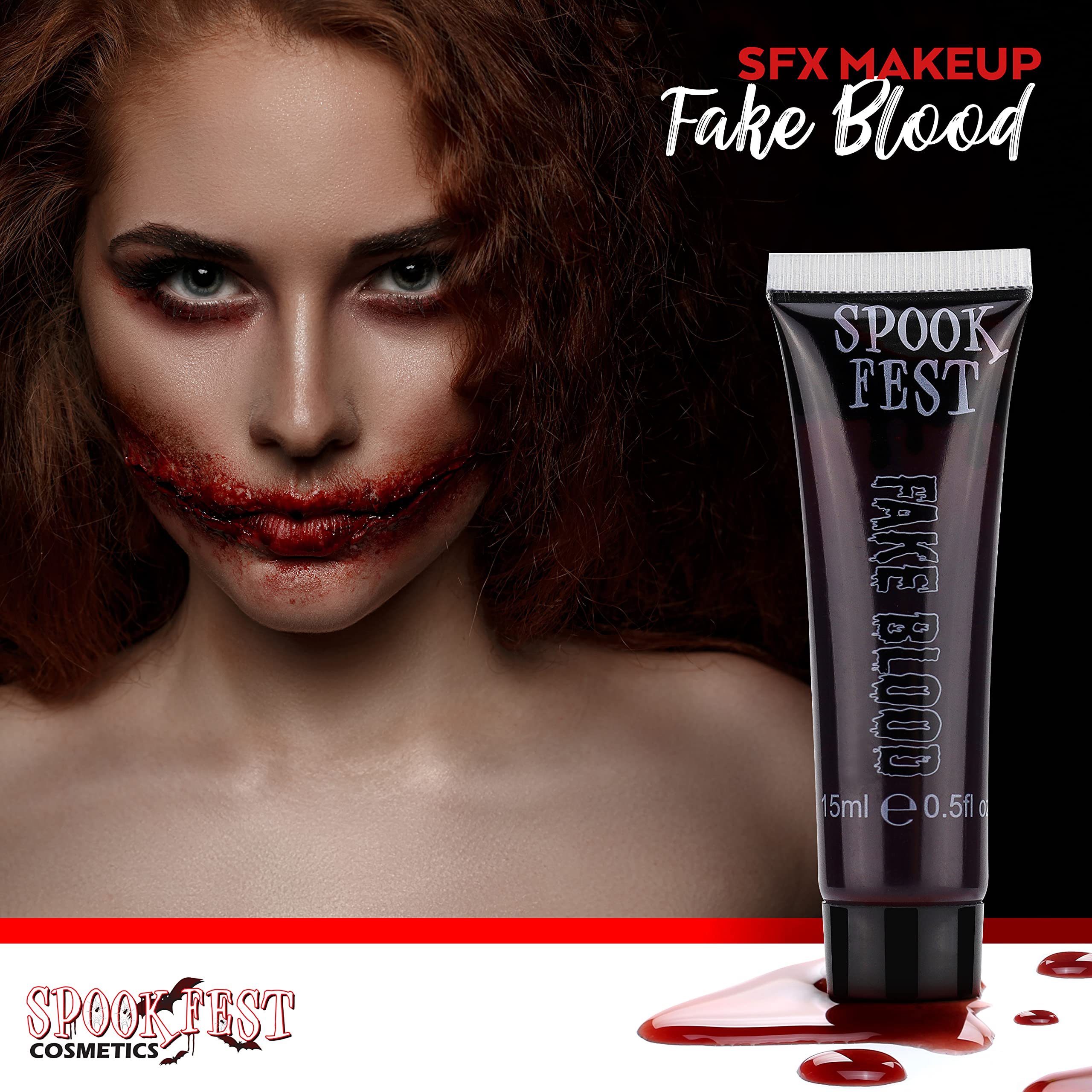 Special FX Pro Fake Blood 0.5 fl.oz Horror Make up for Vampire Zombie Theatre Special Effects Realistic Halloween Blood