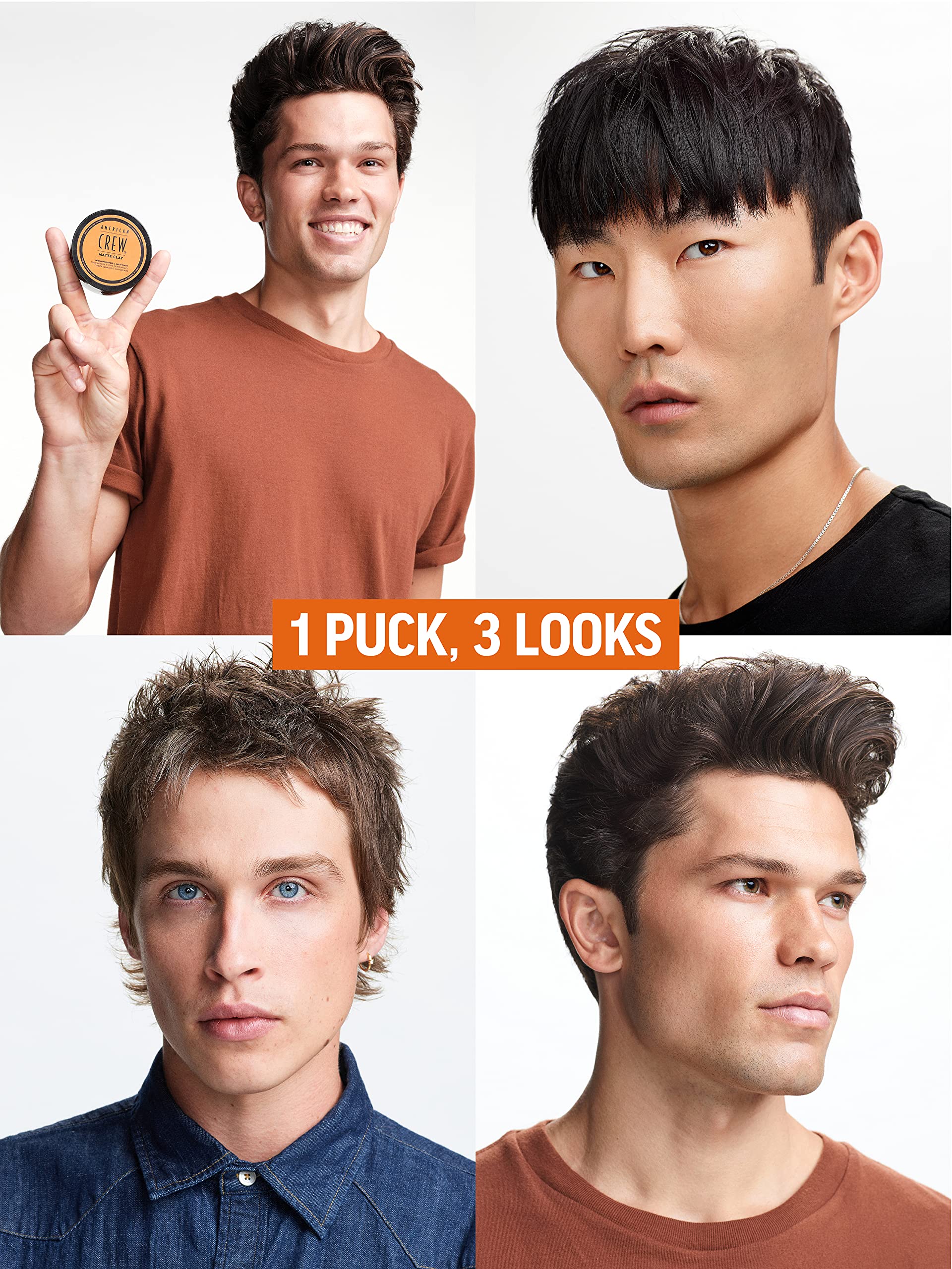 American Crew Texturising Matte Clay with Medium Hold and Low Shine, Gifts for Men, for Control and Definition, Non-Greasy formula, Hair Styling for Men - 85 g