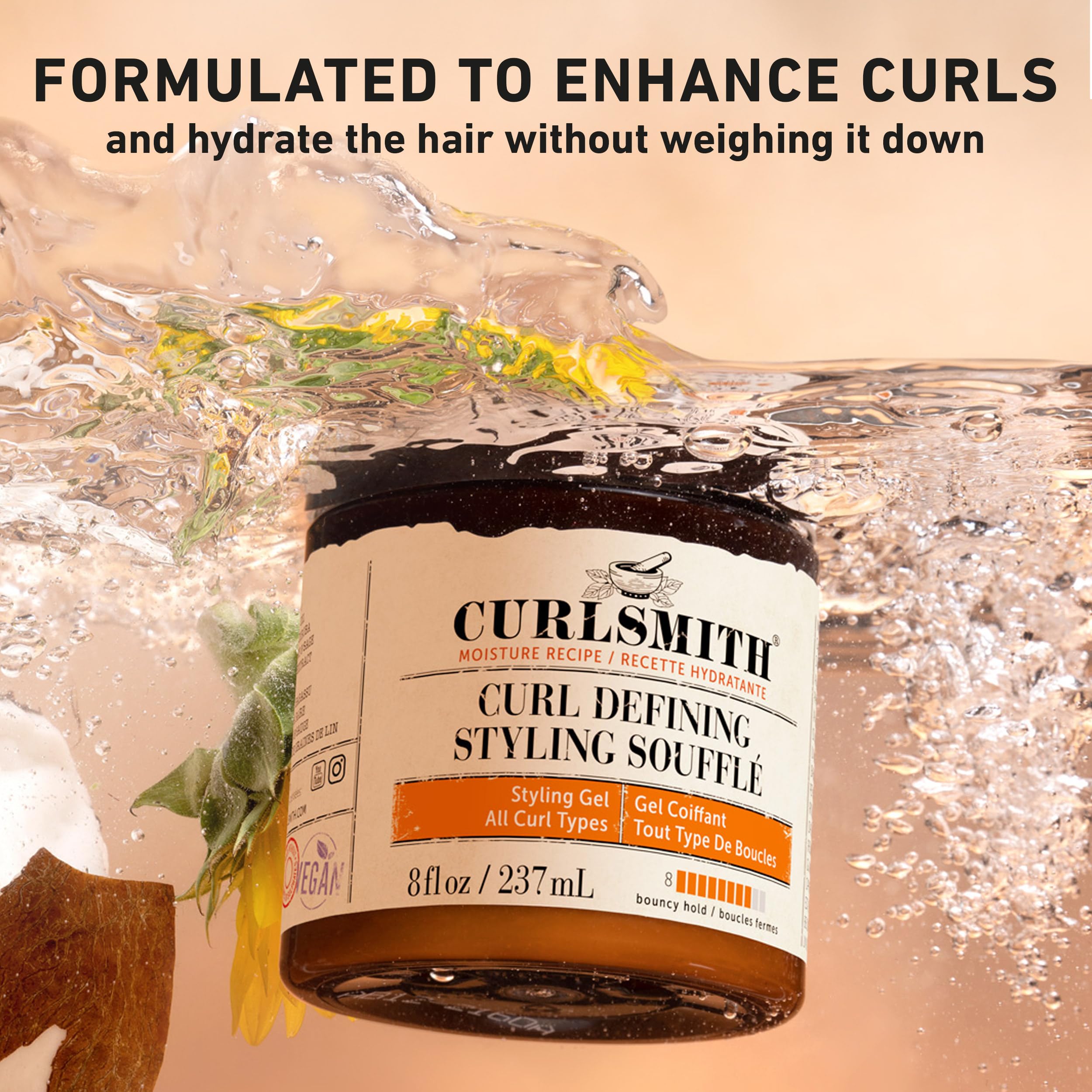 Curlsmith Curl Defining Styling Soufflé - Vegan Medium Hold Styling Gel for Wavy, Curly and Kinky Hair (237ml)